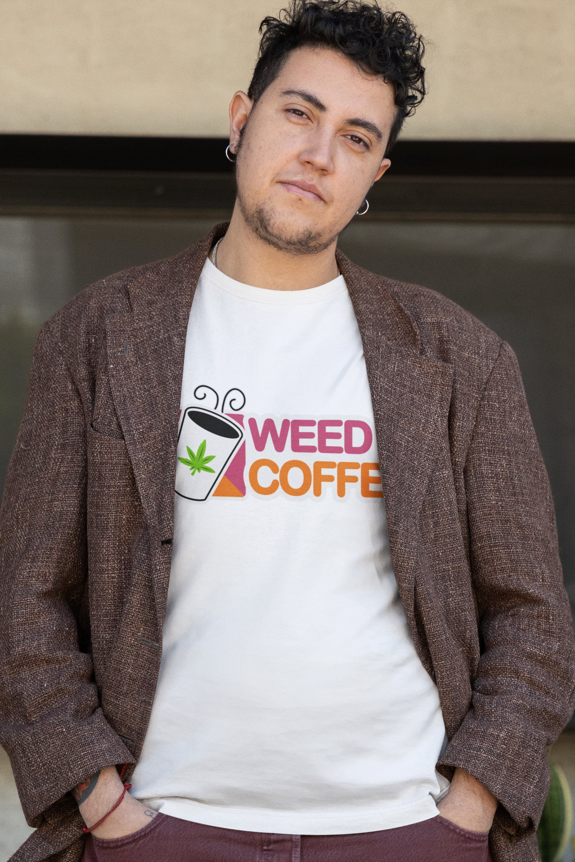 Weed & Coffee Logo T-Shirt | Magic Leaf Tees