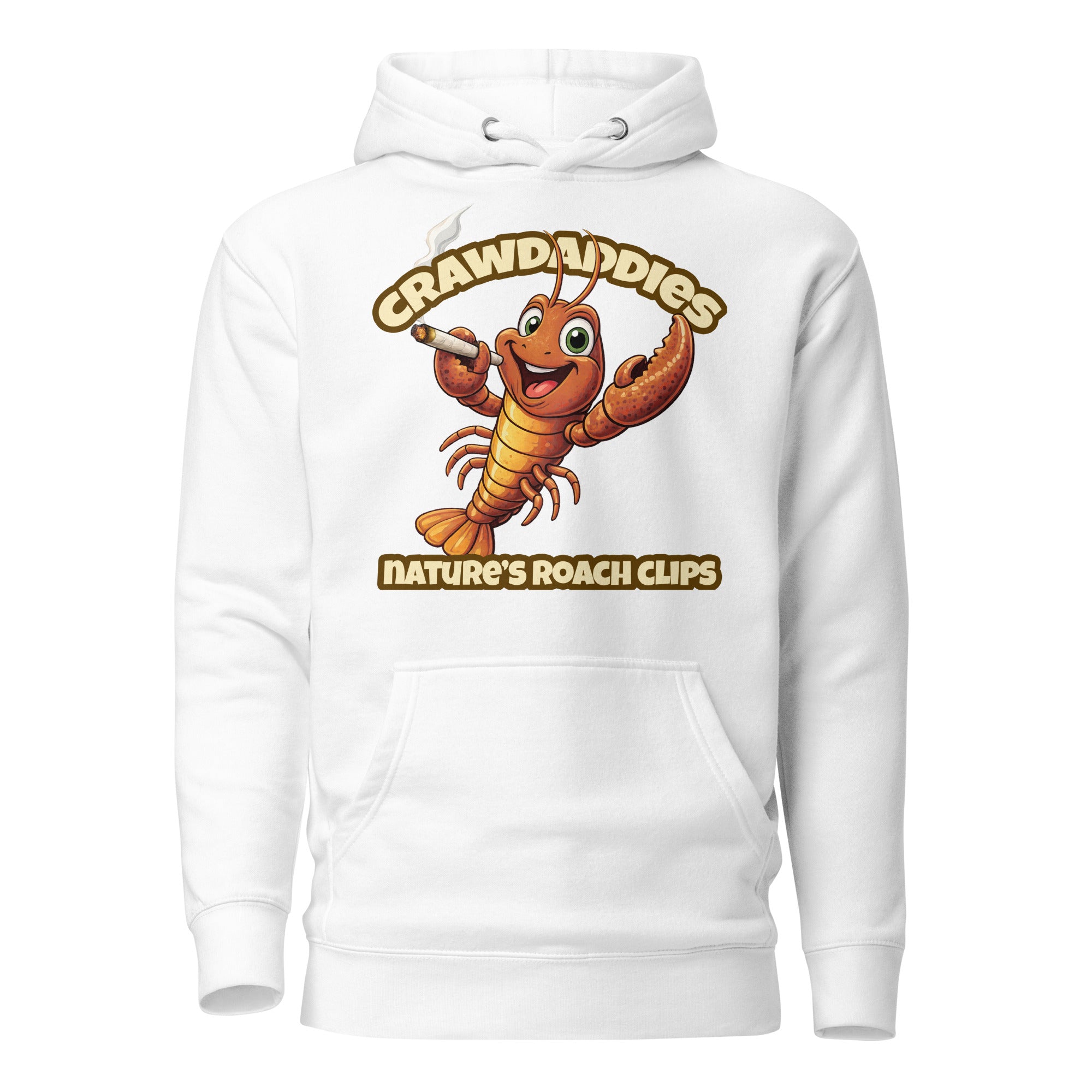 Crawdaddies Nature’s Roach Clips Hoodie | Funny Cannabis Crawfish Cartoon Weed Pullover | Magic Leaf Tees