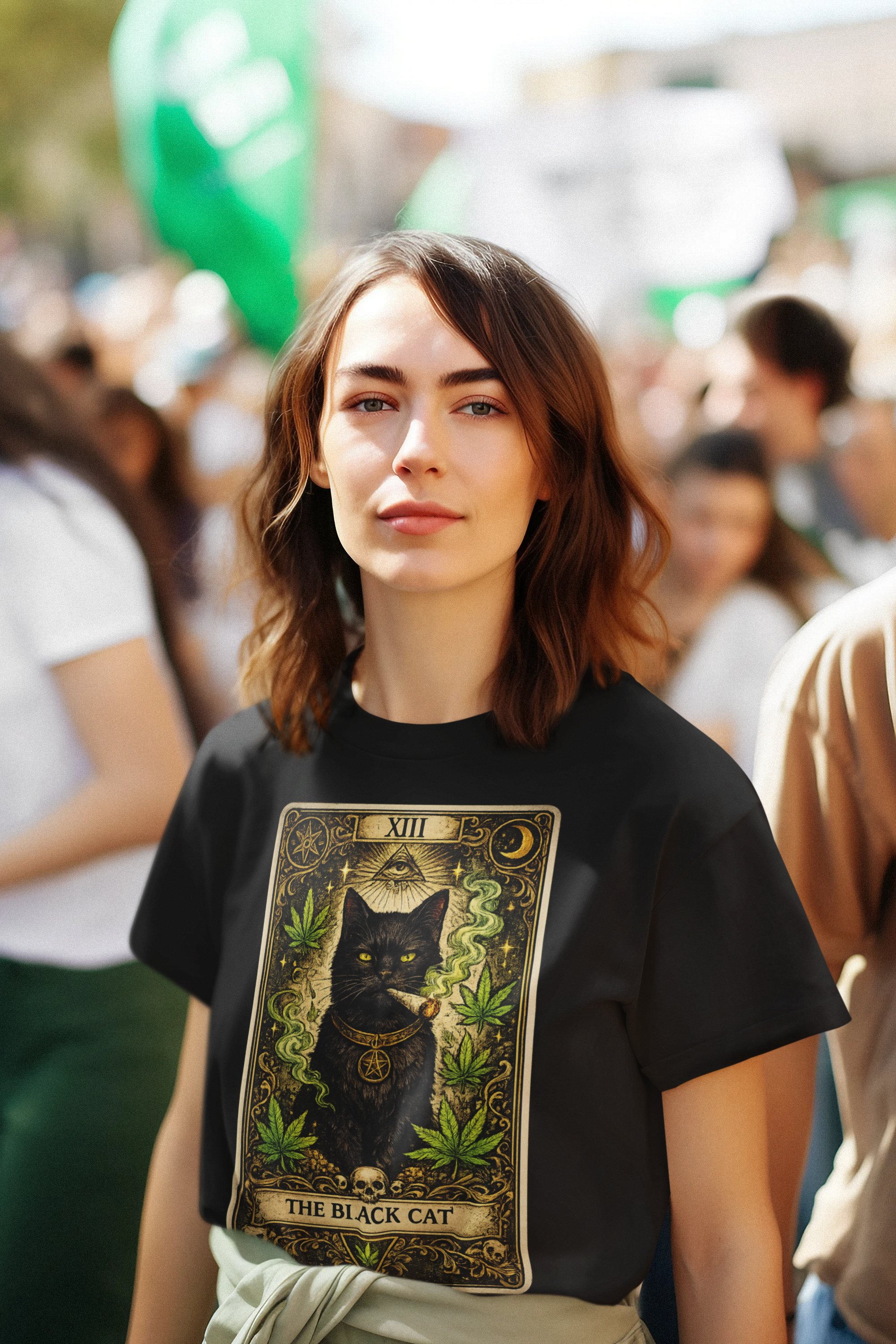 Black Cat Tarot Weed Shirt