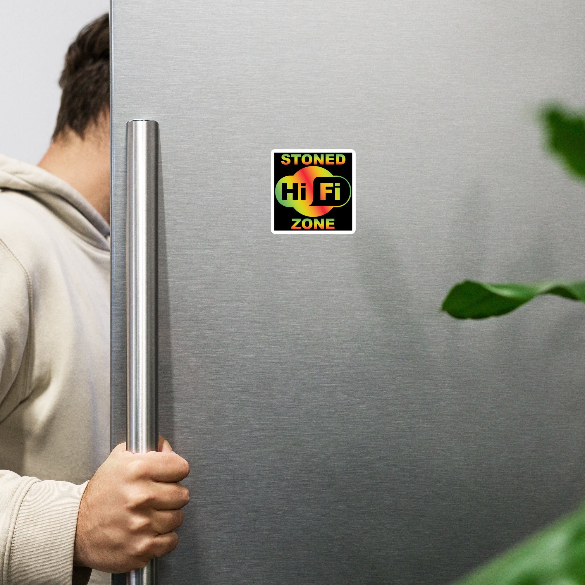 Hi Fi Stoned Zone Refrigerator Magnet - Trendy Cannabis Decor for Laid Back Stoners
