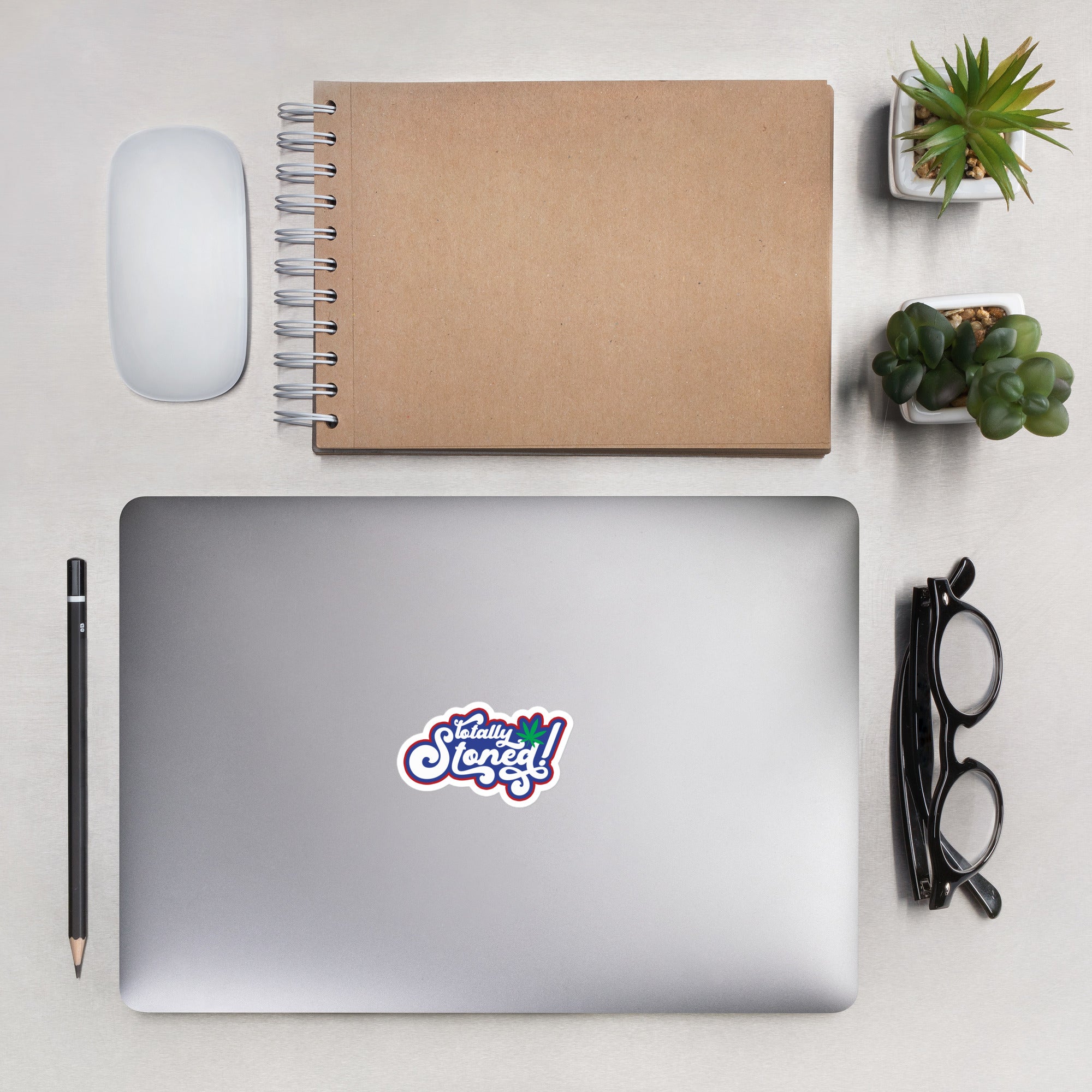 Totally Stoned Retro-Style Cannabis Sticker - Vintage Weed Decor for Trendsetters | Magic Leaf Tees