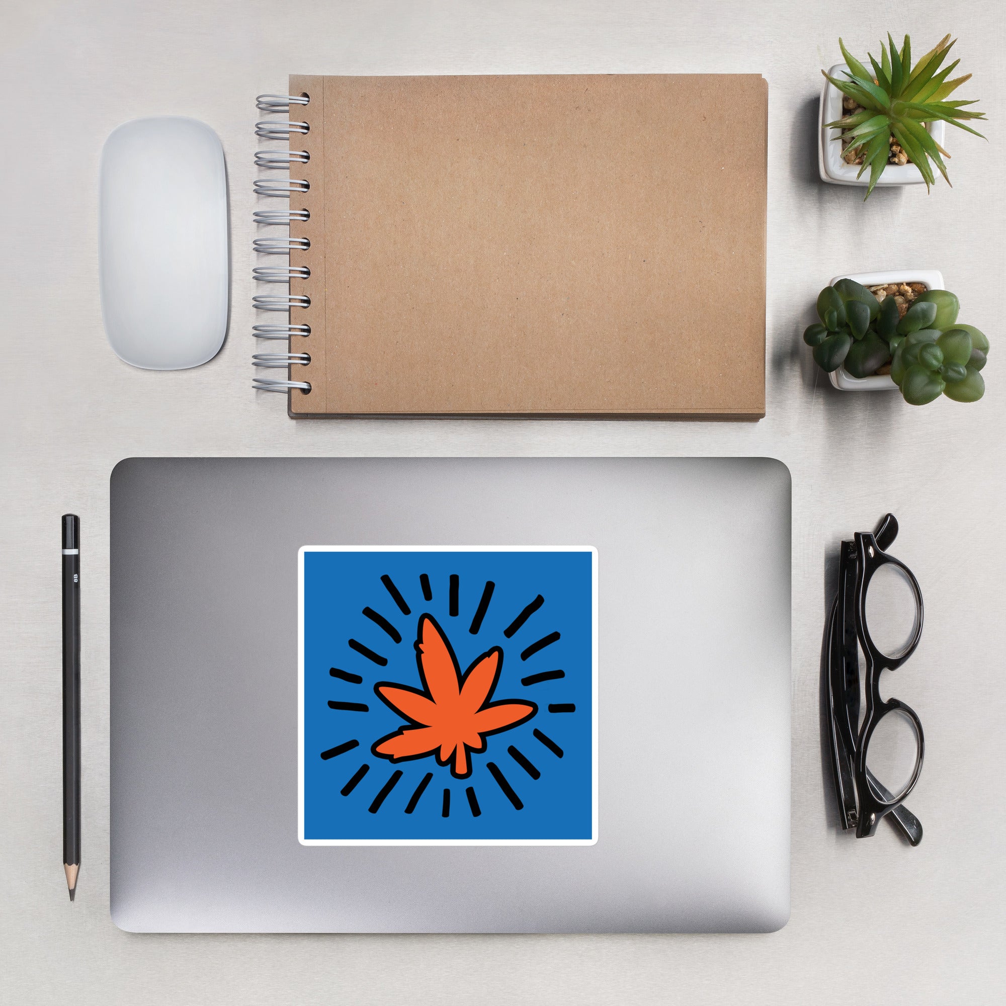 Bright Pop Art Radiant Weed Leaf Sticker - Perfect for Cannabis Lovers and Pop Art Enthusiasts | Magic Leaf Tees