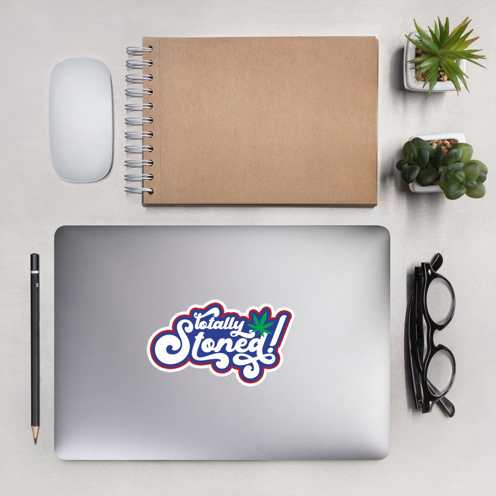 Totally Stoned Retro-Style Cannabis Sticker - Vintage Weed Decor for Trendsetters | Magic Leaf Tees