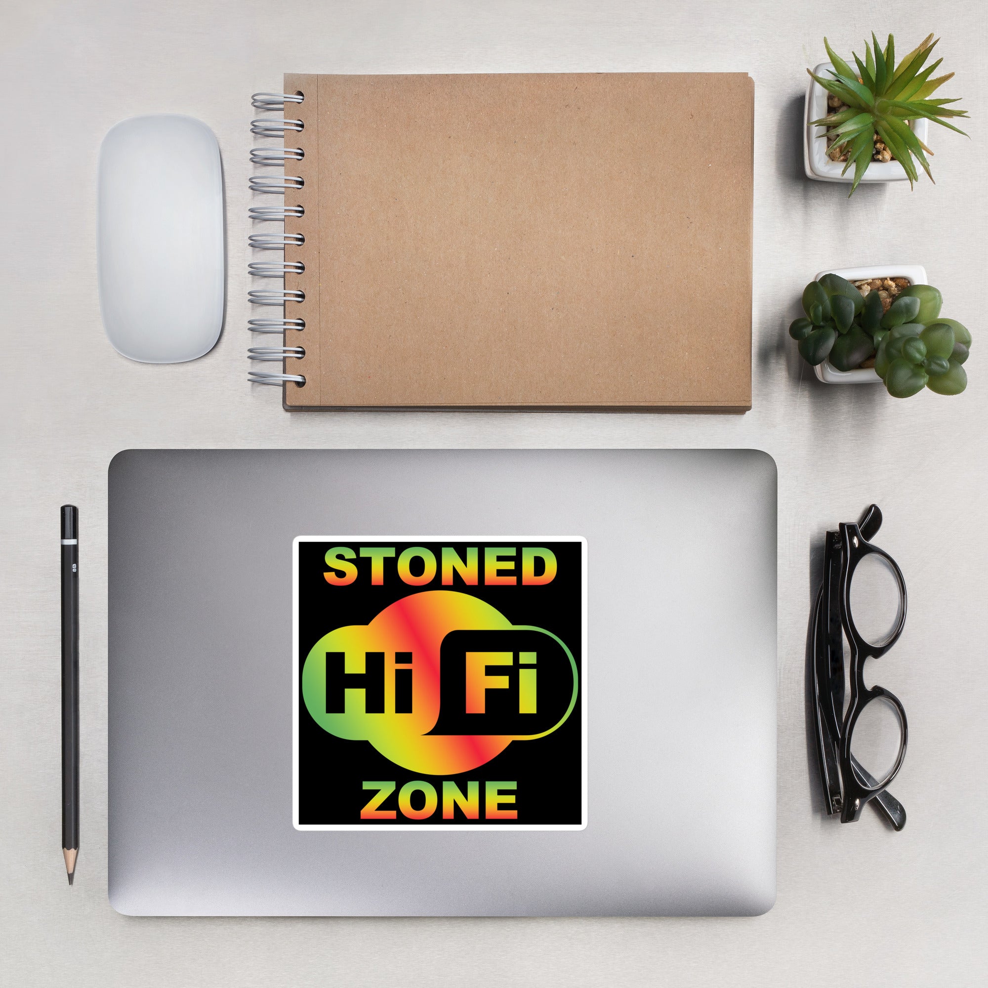 Hi Fi Stoned Zone Sticker - Trendy Cannabis Decor for Laid Back Stoners