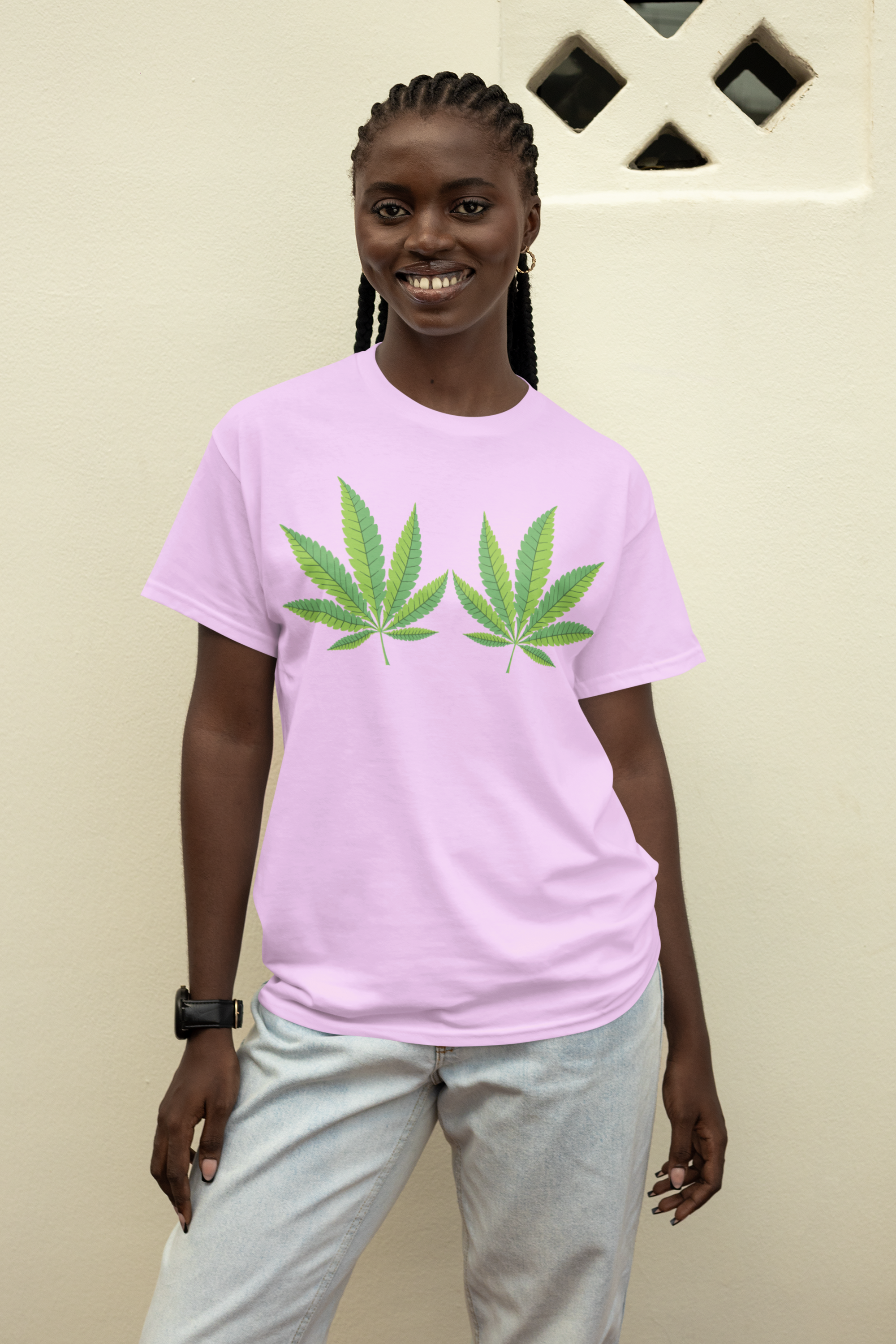 funny pothead shirts Peek-a-Leaf Boob Weed T-Shirt