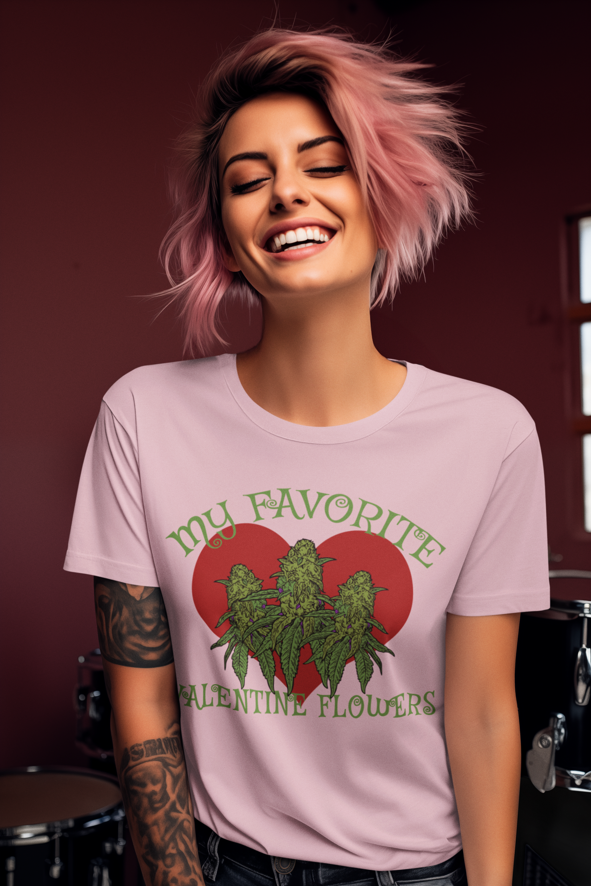 My Favorite Valentine Flowers – Cannabis T-Shirt for Bud Lovers