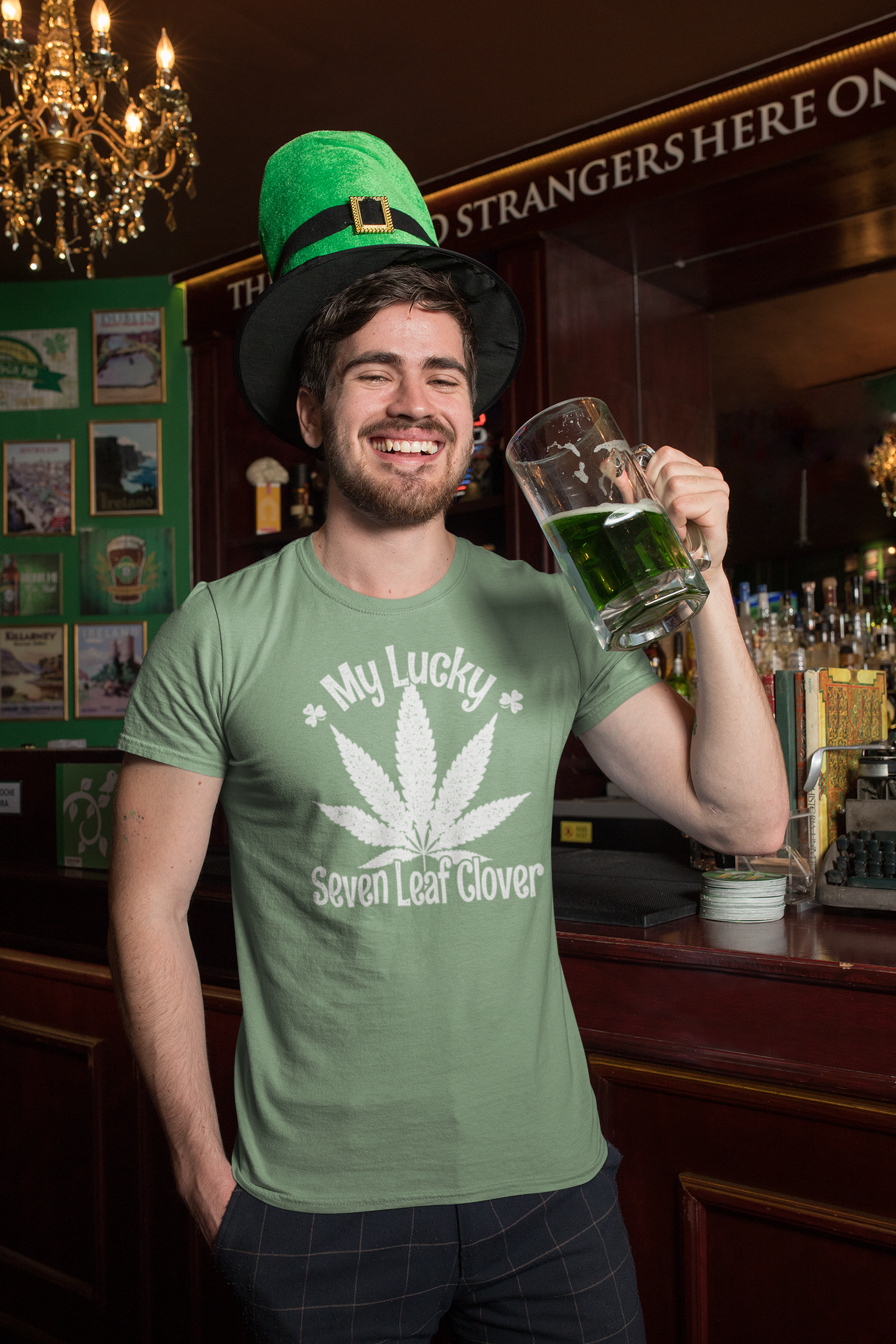 Lucky Seven Leaf Clover Weed Shirt