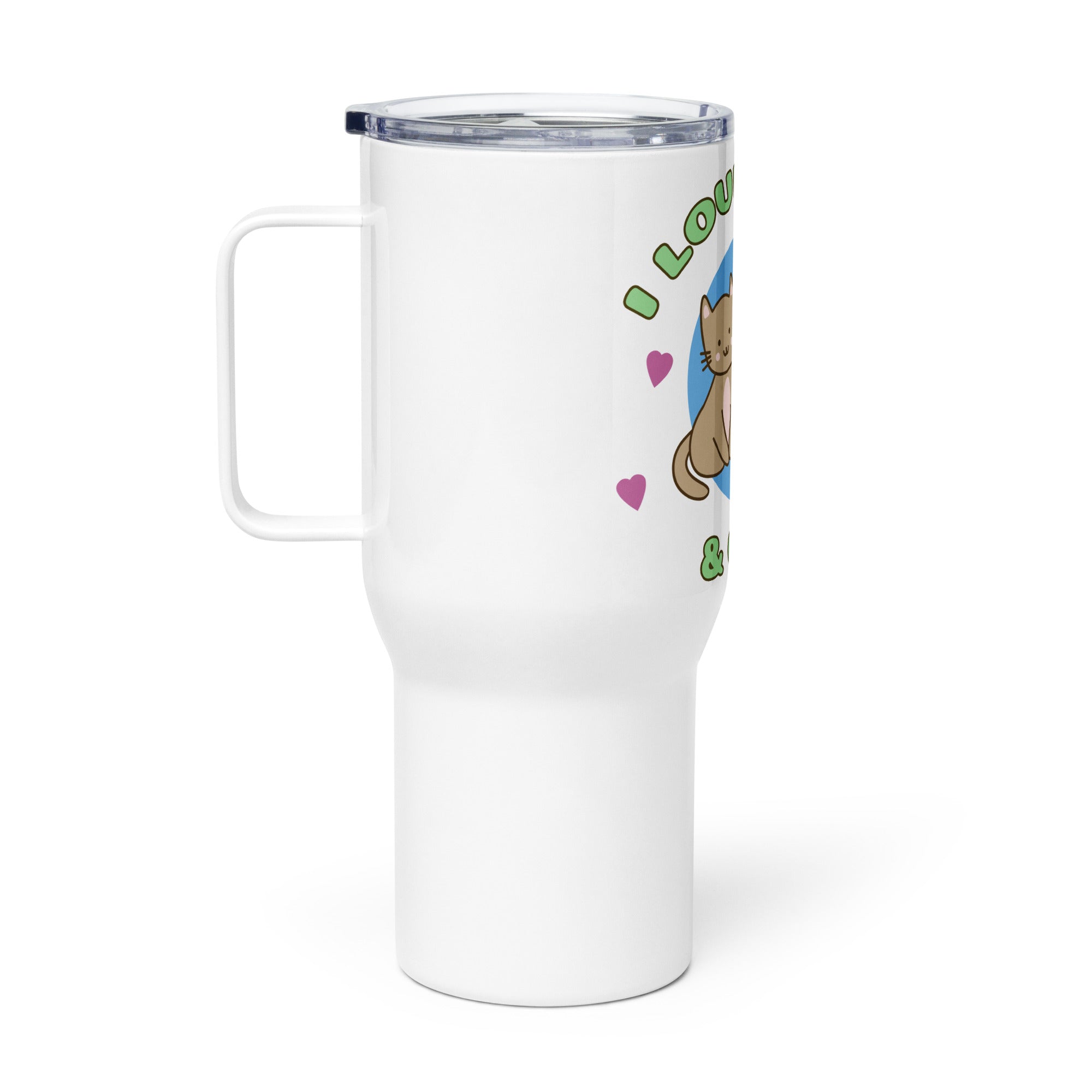Purrrfectly High: I Love Weed And Cats Travel Mug | Magic Leaf Tees