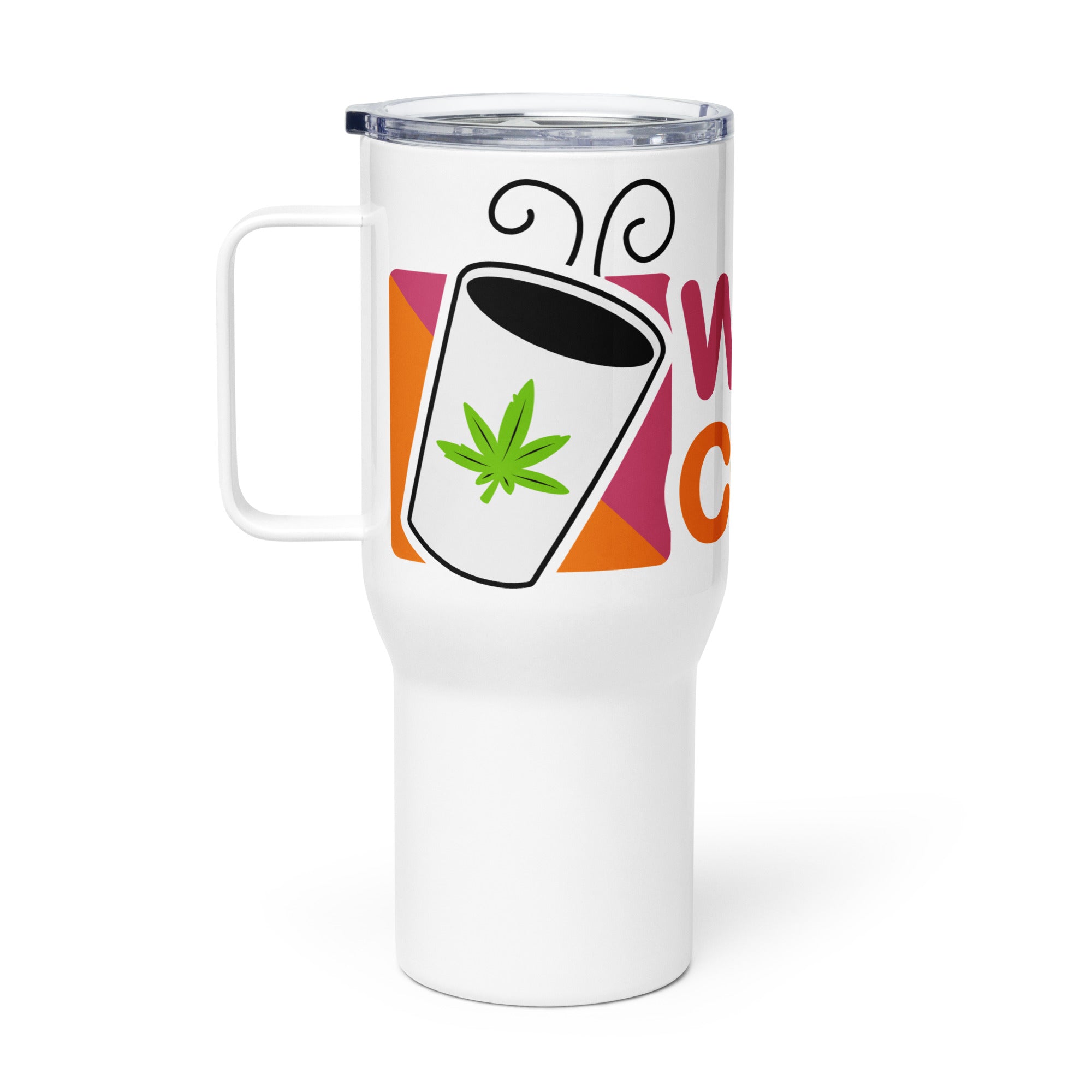 Wake & Bake: Weed & Coffee Funny Travel Mug for Coffee, Donut, and Marijuana Lovers | Magic Leaf Tees