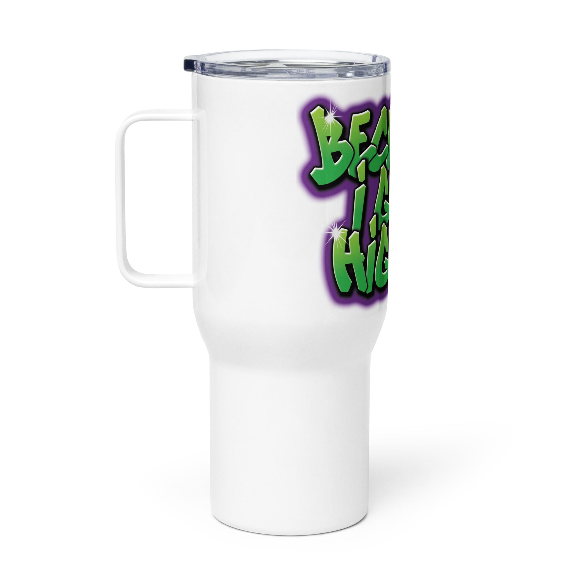 Urban Graffiti Style "Because I Got High" Insulated Mug - Perfect for Stoners | Magic Leaf Tees