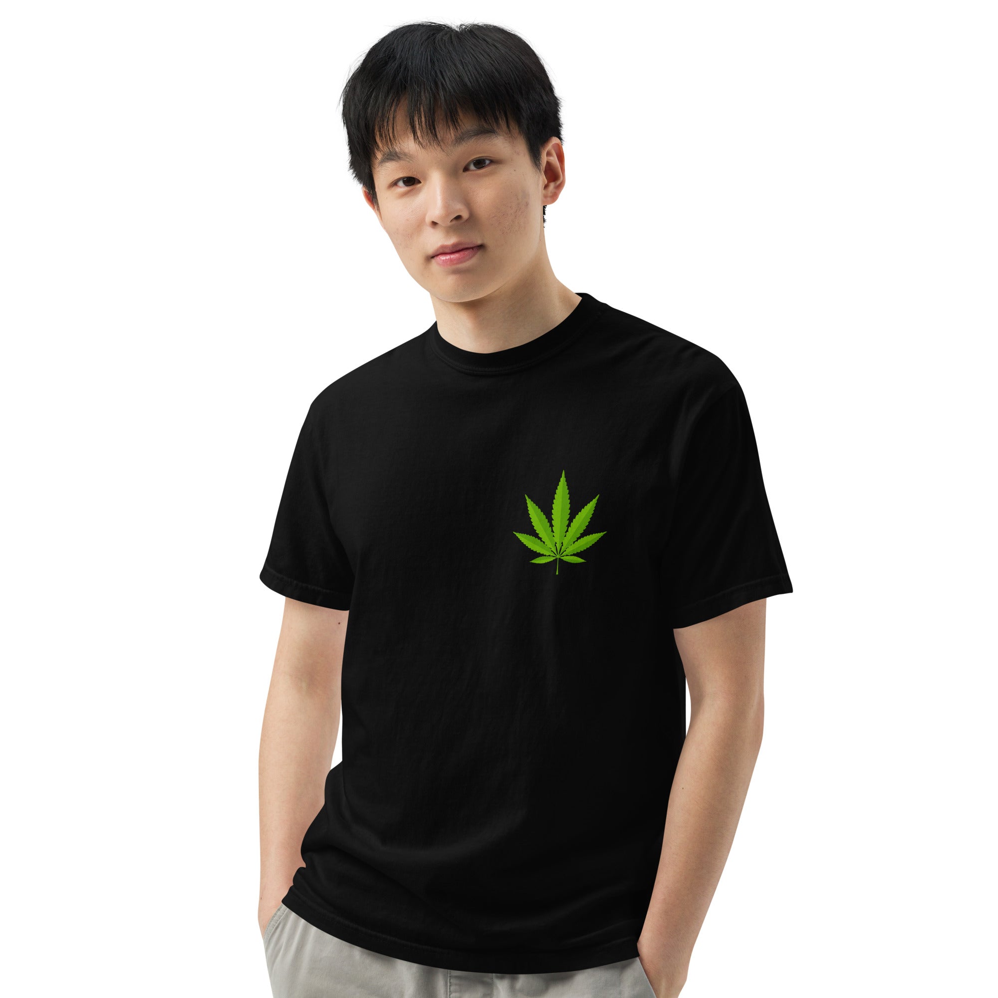 Two-Tone Pot Leaf T-Shirt: Stylish Cannabis Apparel | Magic Leaf Tees