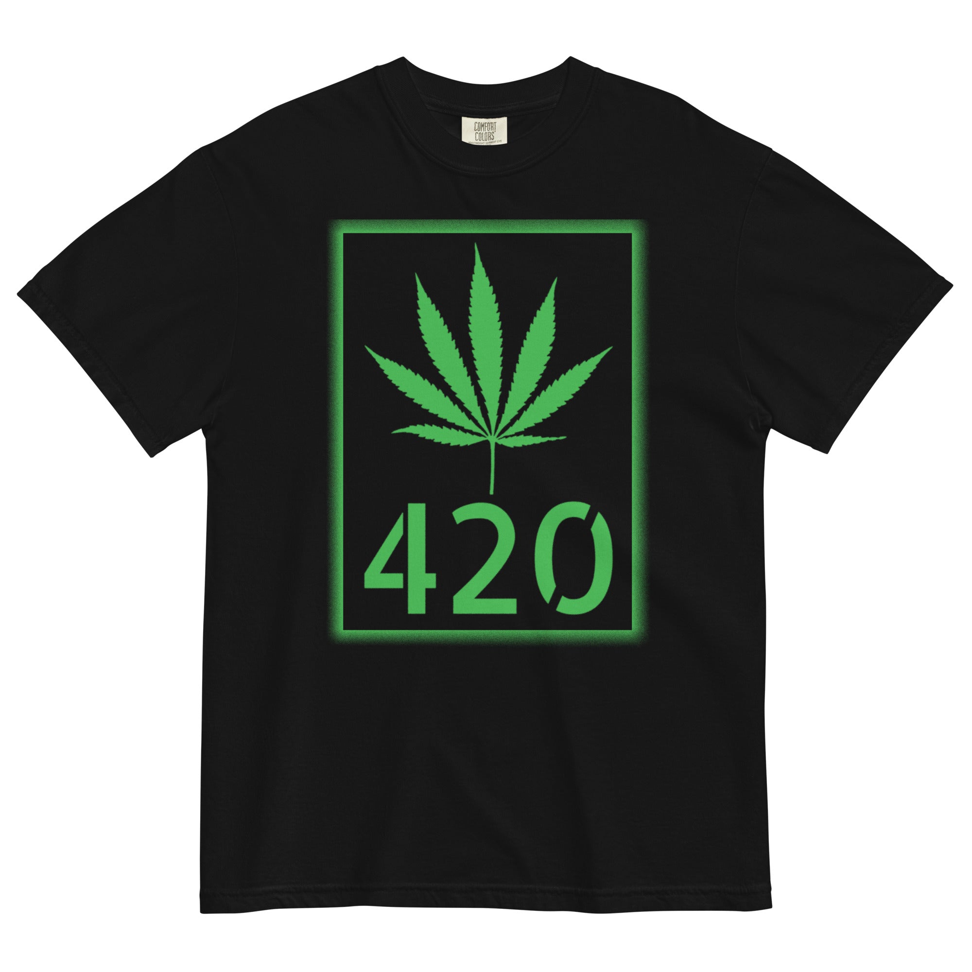 Stencil Style Pot Leaf 420 Tee | Urban Cannabis Shirt | Street Art Weed Fashion | Magic Leaf Tees