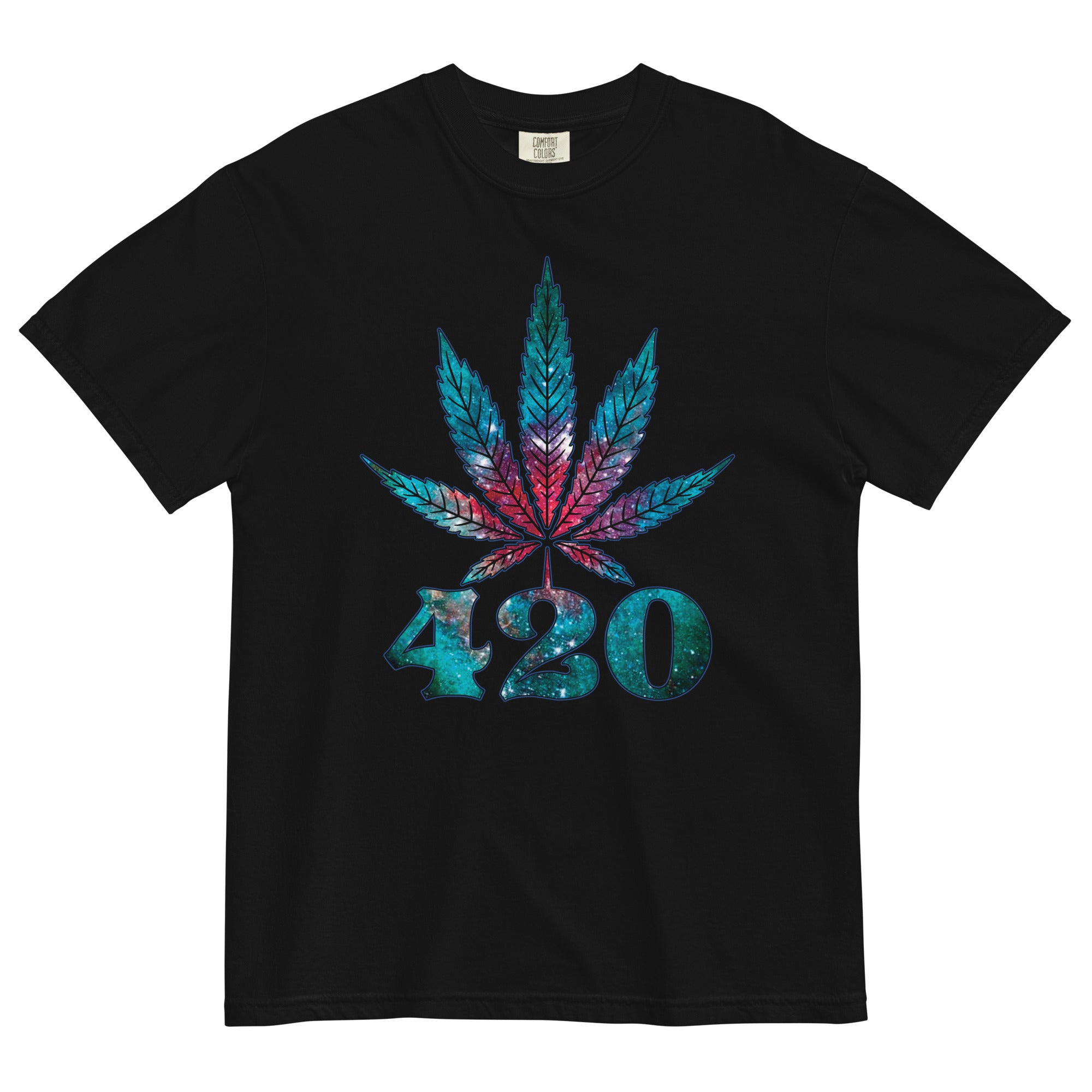 Nebula 420 Tee | Nerdy Trippy Cannabis Shirt | Galactic Weed Fashion | Magic Leaf Tees