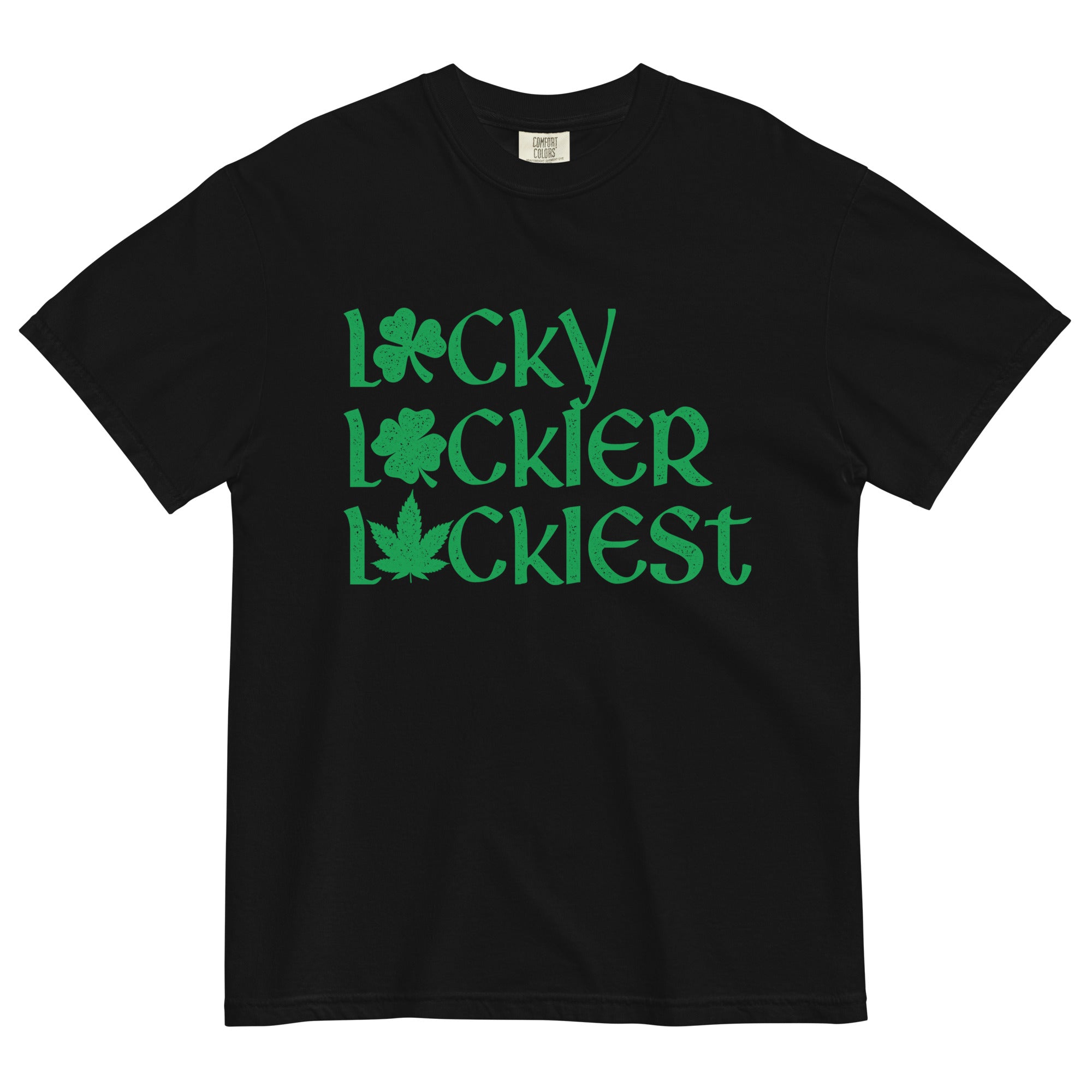Lucky, Luckier, Luckiest Weed Tee | St. Patrick's Day Cannabis Shirt | Herbal Luck Celebration | Magic Leaf Tees