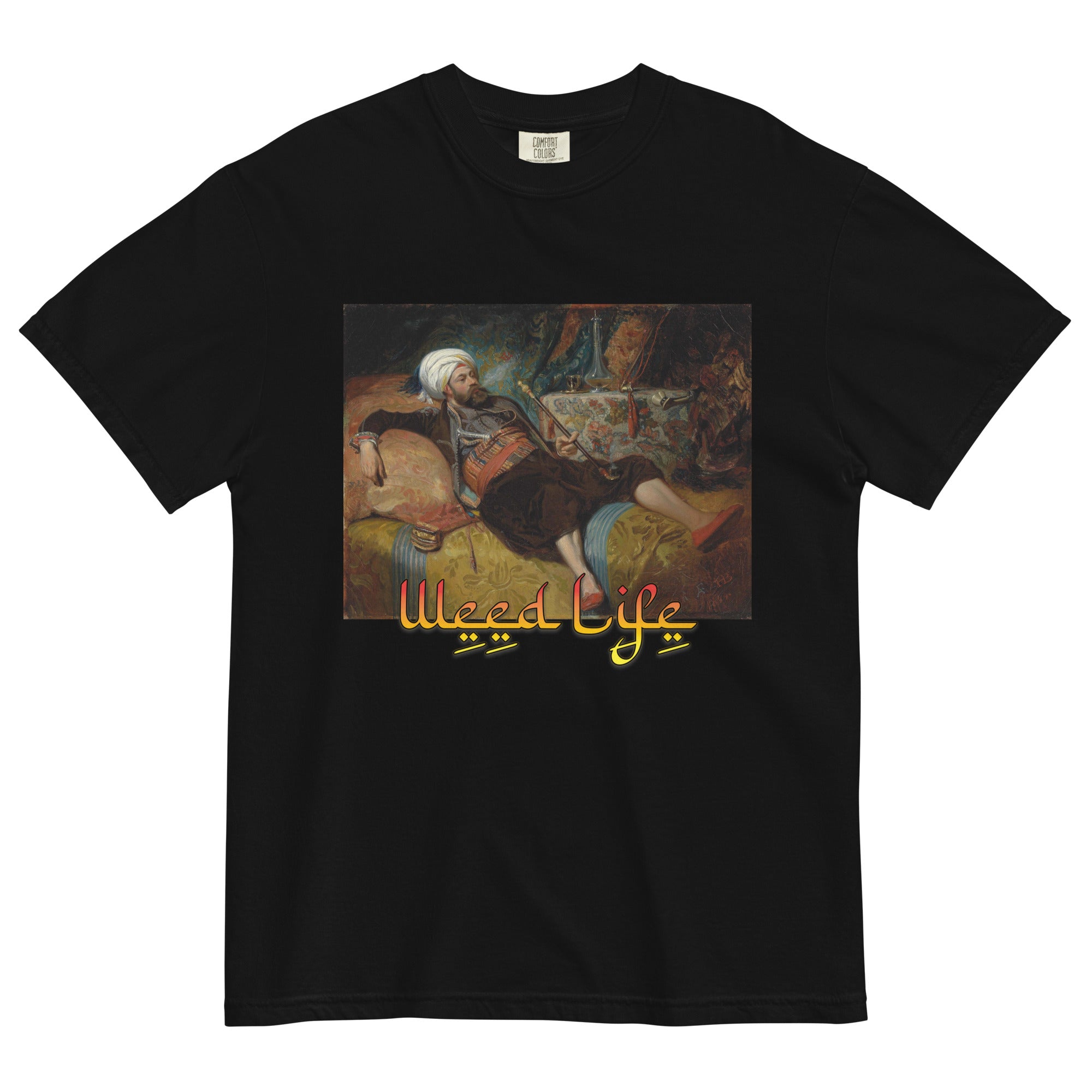 Weed Life: Henri Baron's 'Un Turc Fume Couche' Painting on Cannabis-Inspired Tee - Magic Leaf Tees