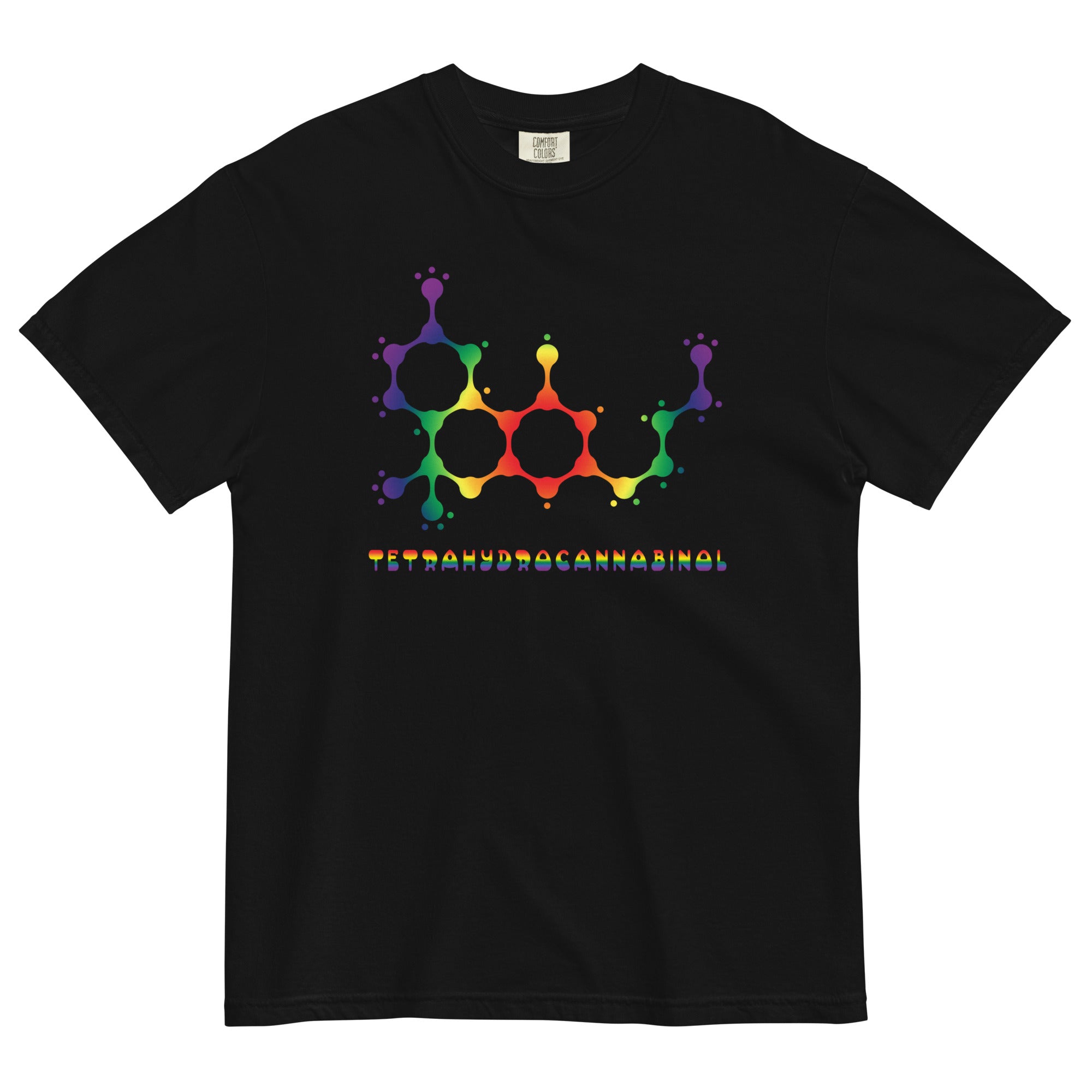 Colorful THC Molecule Rainbow Cannabis T-Shirt | Stylish Weed Apparel | Magic Leaf Tees