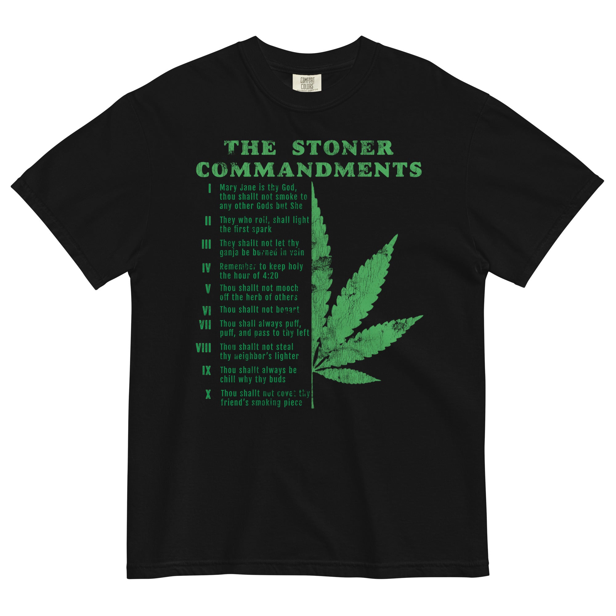 Stoner Commandments Tee: Top 10 Weed Niche Rules Shirt | Magic Leaf Tees