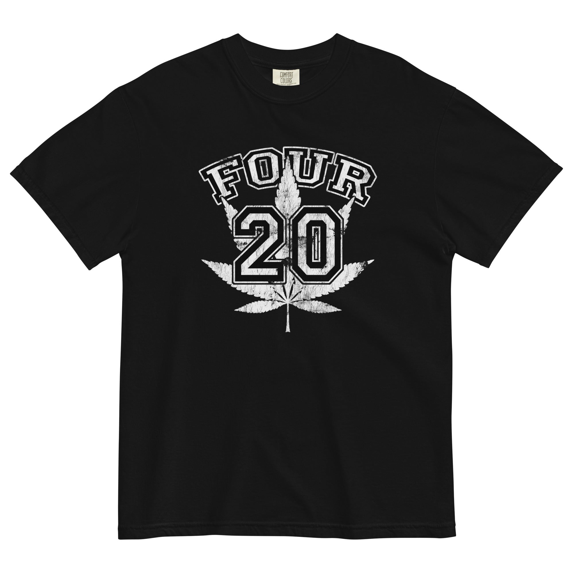 Four 20 Marijuana Leaf College Logo T-Shirt: Ideal for Stoners | Magic Leaf Tees