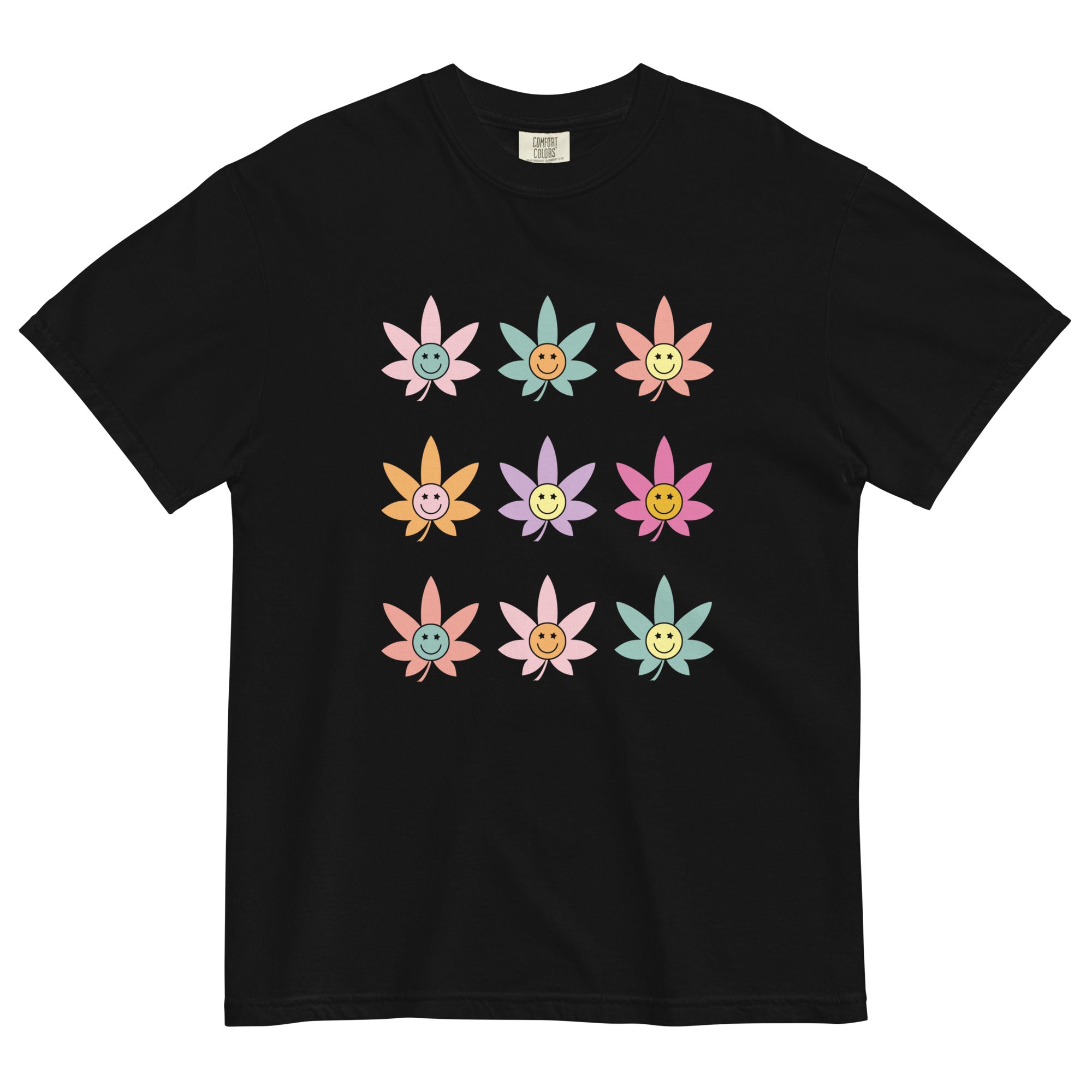 Happy Cannabis Leaves T-Shirt: Cute and Playful Weed Apparel! | Magic Leaf Tees