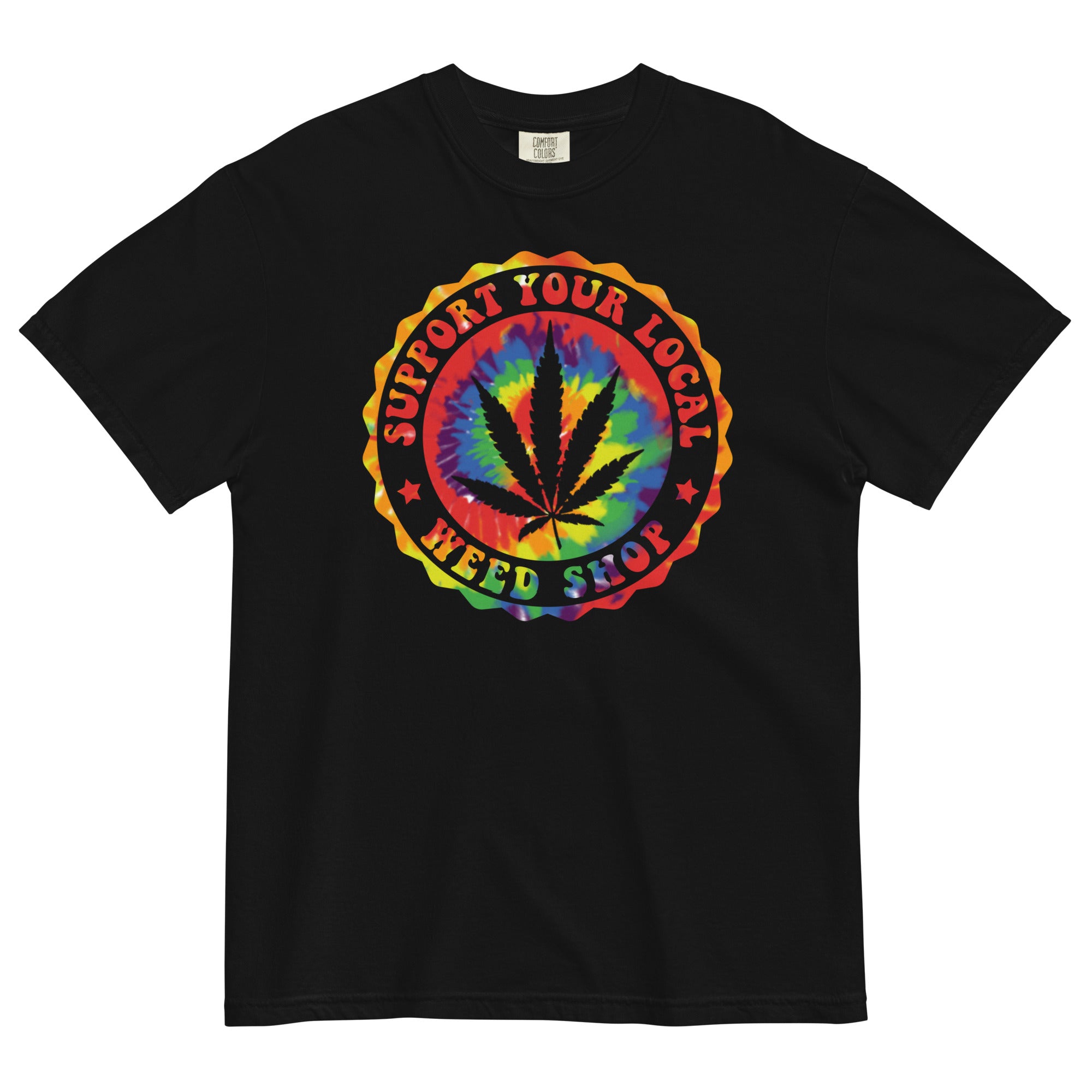Support Your Local Weed Shop T-Shirt - Retro 60's Cannabis Apparel | Magic Leaf Tees