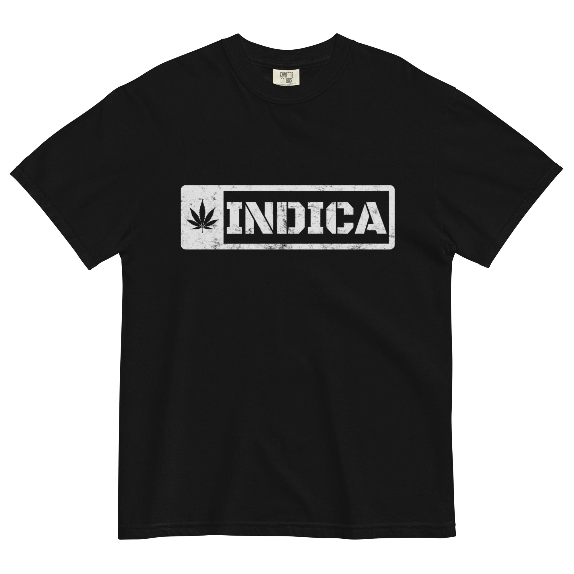 Indica Stencil T-Shirt | Cannabis Leaf Design - Magic Leaf Tees