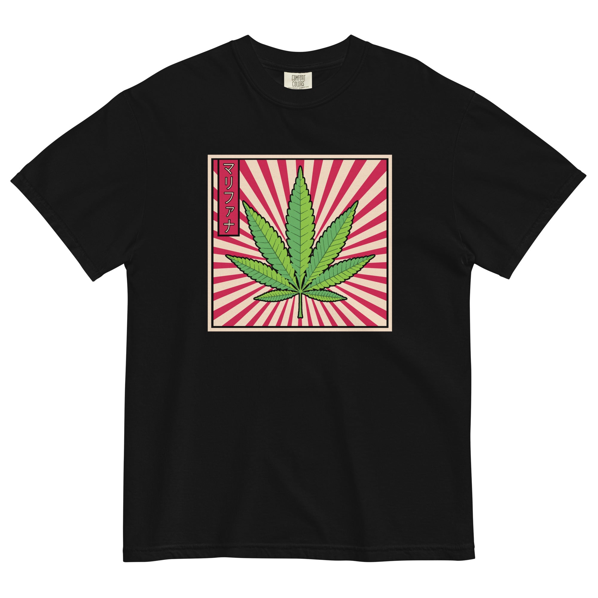 Magic Leaf Tees - Japanese Art Cannabis T-Shirt with Katakana Script