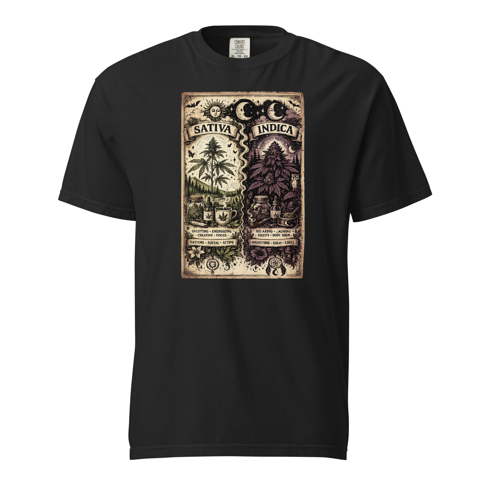 Sativa vs Indica Shirt Whimsigoth Cannabis Design