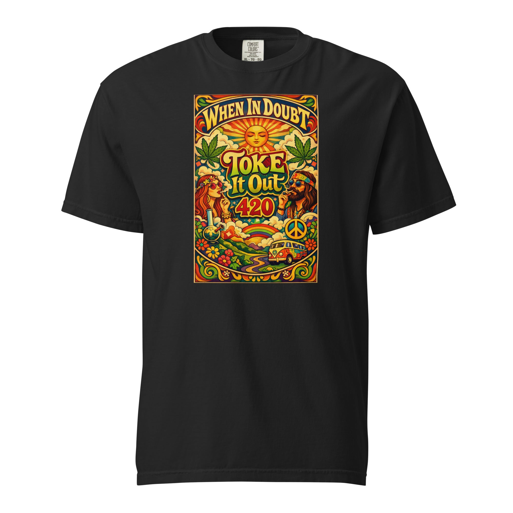 When In Doubt Toke It Out 420 Retro Psychedelic Tee