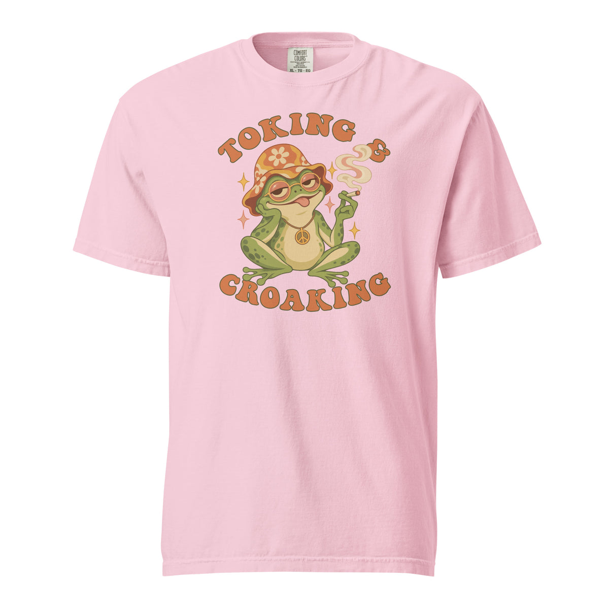 Groovy Smoking Frog T-Shirt, Funny Cannabis Frog Tee, Retro 1970s Pop Art 420 Graphic Shirt