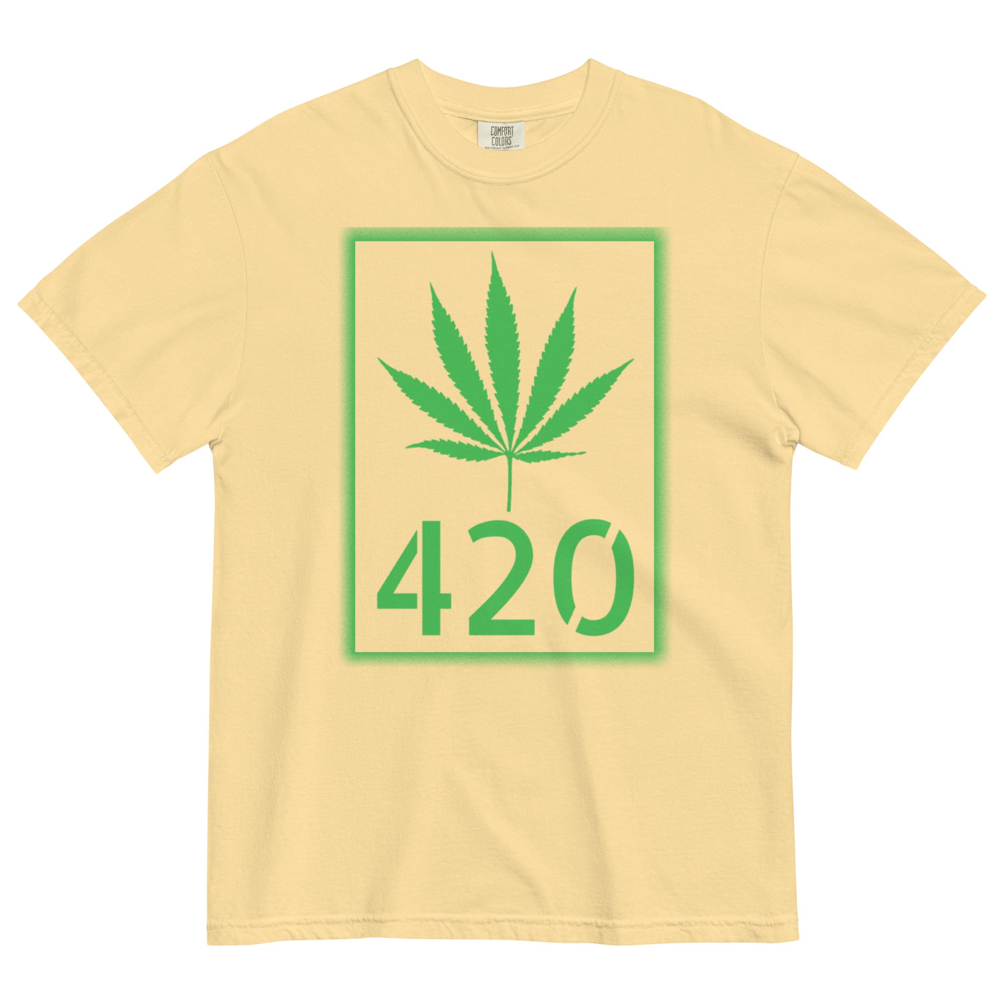 Stencil Style Pot Leaf 420 Tee | Urban Cannabis Shirt | Street Art Weed Fashion | Magic Leaf Tees