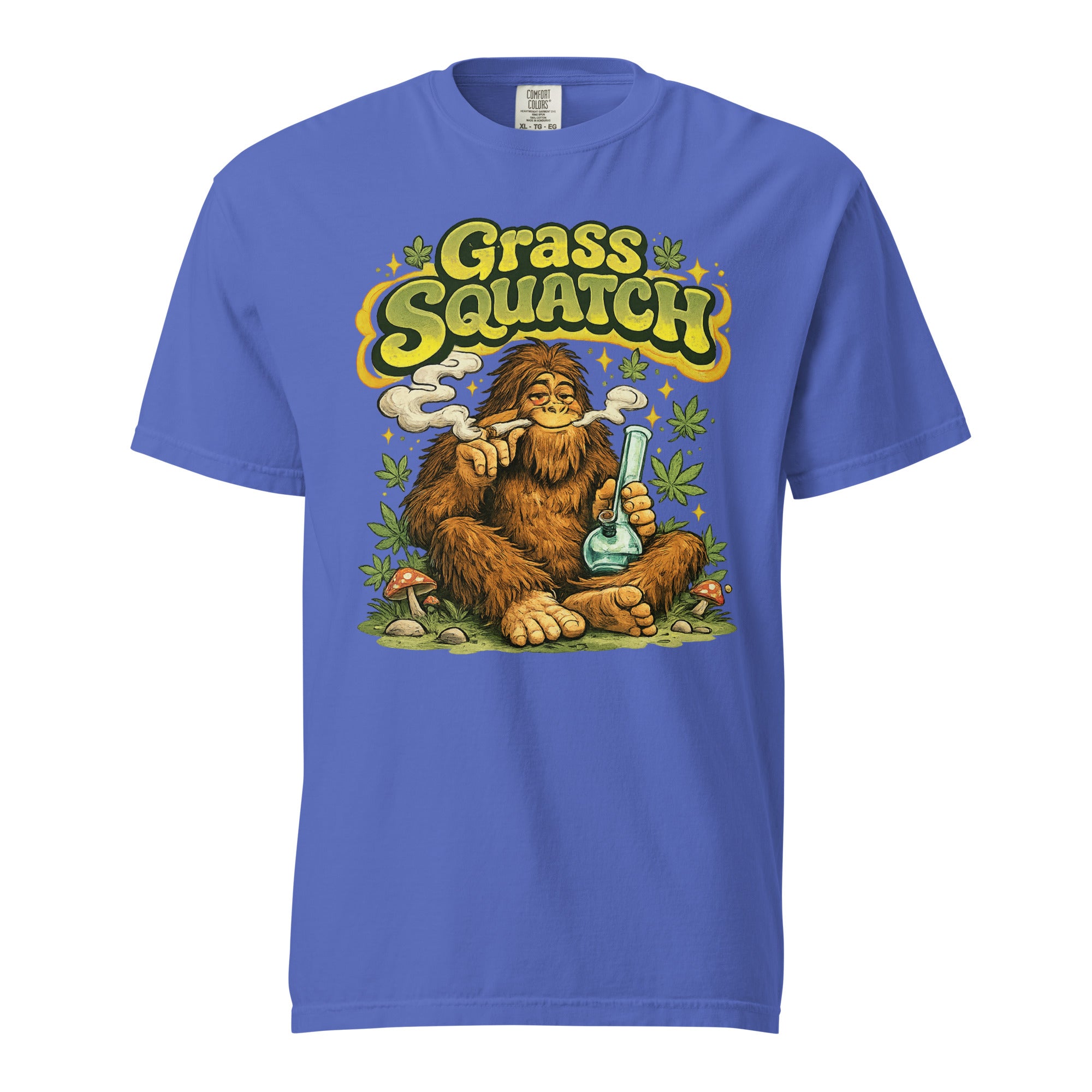 Grass Squatch T-Shirt – Funny Sasquatch Weed Shirt, Retro 60s Bigfoot Cannabis Graphic Tee