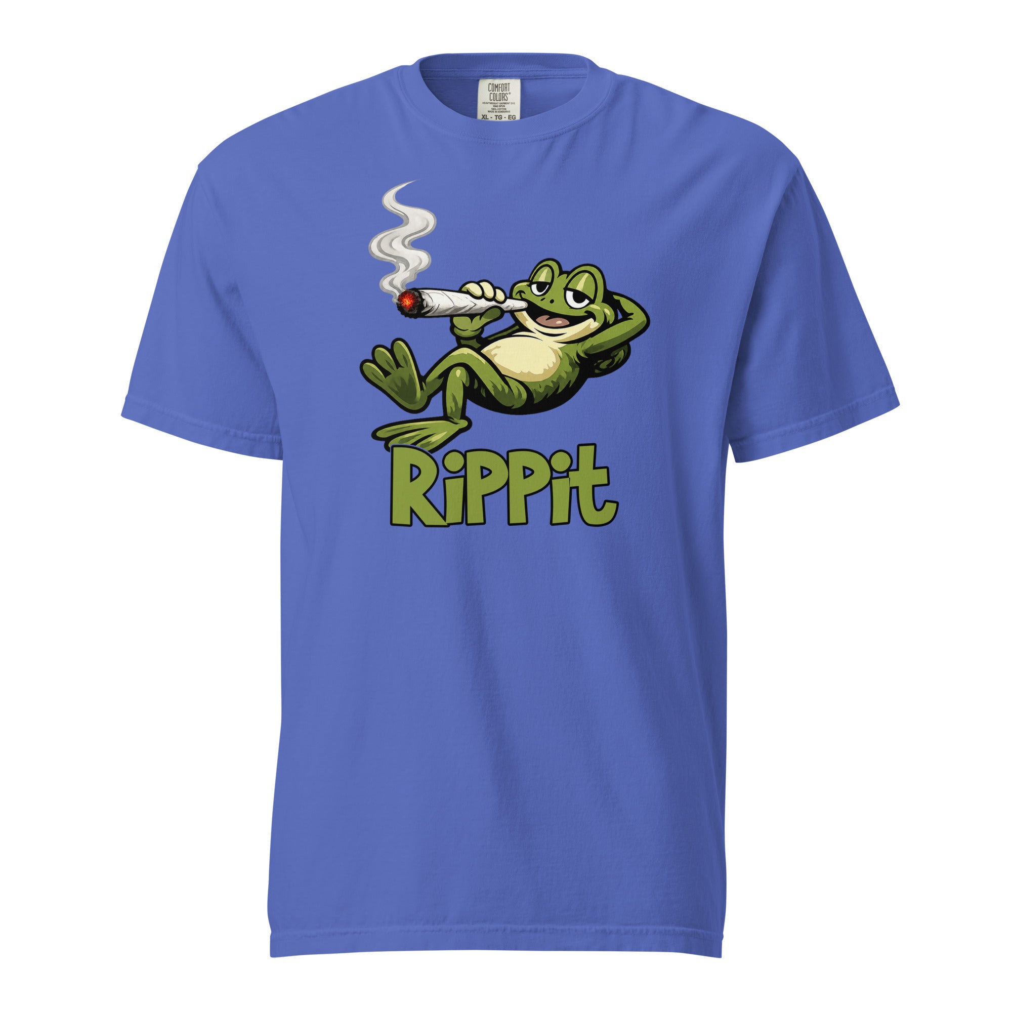 Rippit Frog T-Shirt, Funny Stoner Frog Graphic Tee, Laid Back Cartoon Frog Shirt, Weed Humor Cannabis Lover Gift, 420 Inspired Novelty Tee