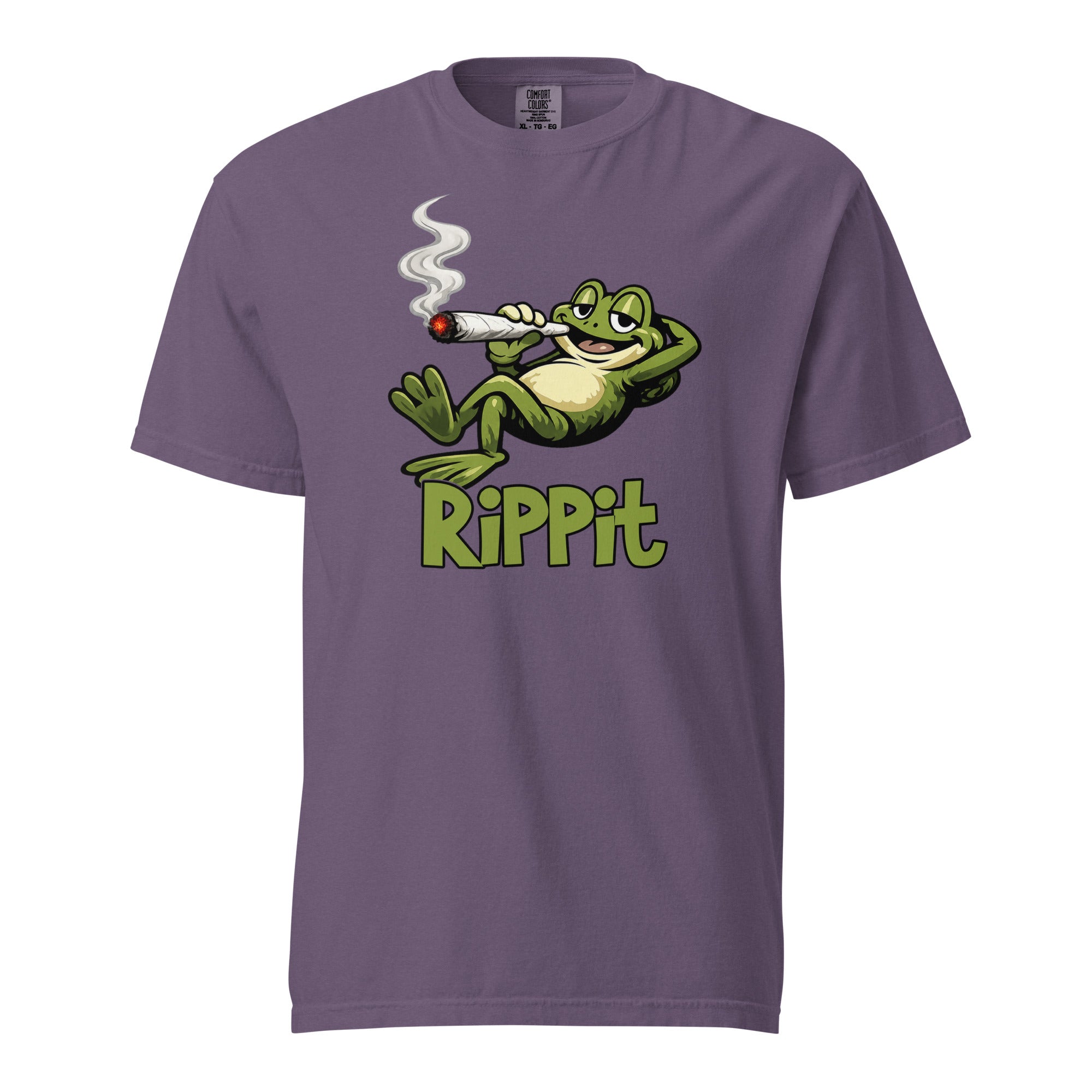 Rippit Frog T-Shirt, Funny Stoner Frog Graphic Tee, Laid Back Cartoon Frog Shirt, Weed Humor Cannabis Lover Gift, 420 Inspired Novelty Tee