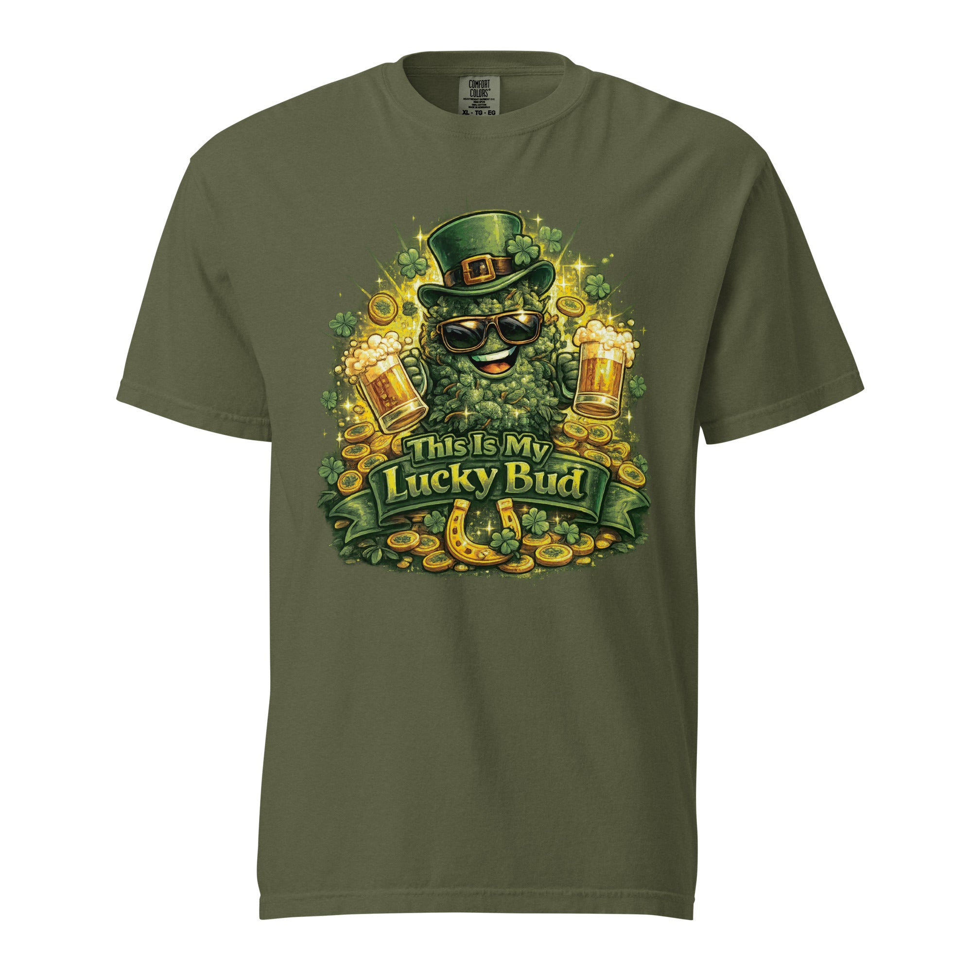 This Is My Lucky Bud T-Shirt – Funny St. Patrick’s Day Cannabis Shirt | Cool Weed Graphic Tee