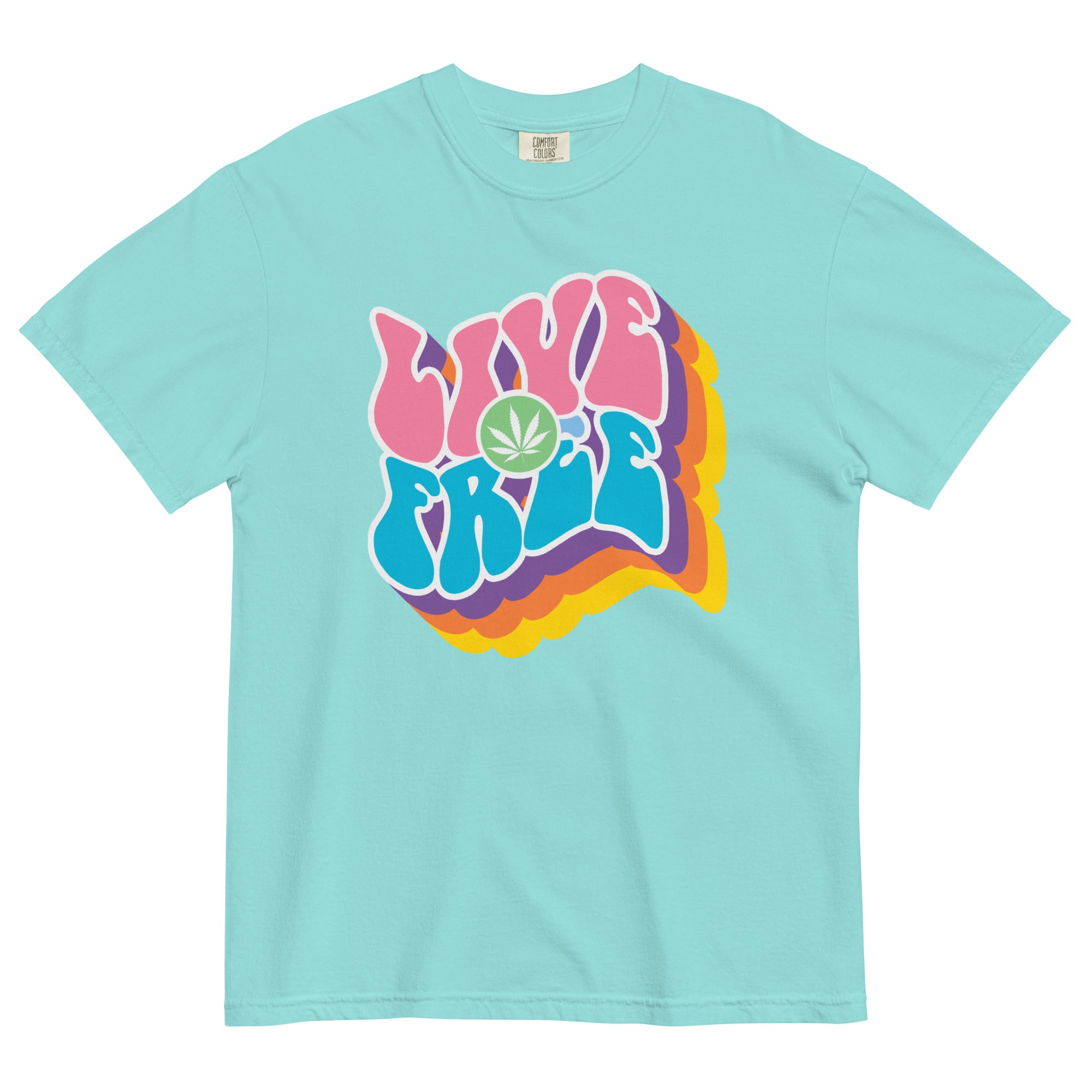 Live Free: 60's Inspired Cannabis Tee for Retro Freedom Vibes! - Magic Leaf Tees