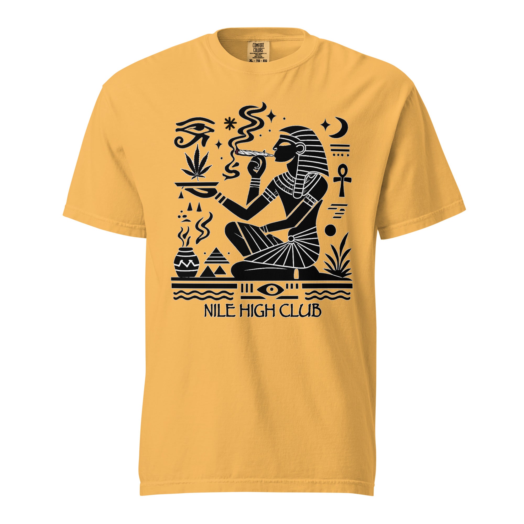Nile High Club T-Shirt – Ancient Egyptian Cannabis Hieroglyph Graphic | Magic Leaf Tees