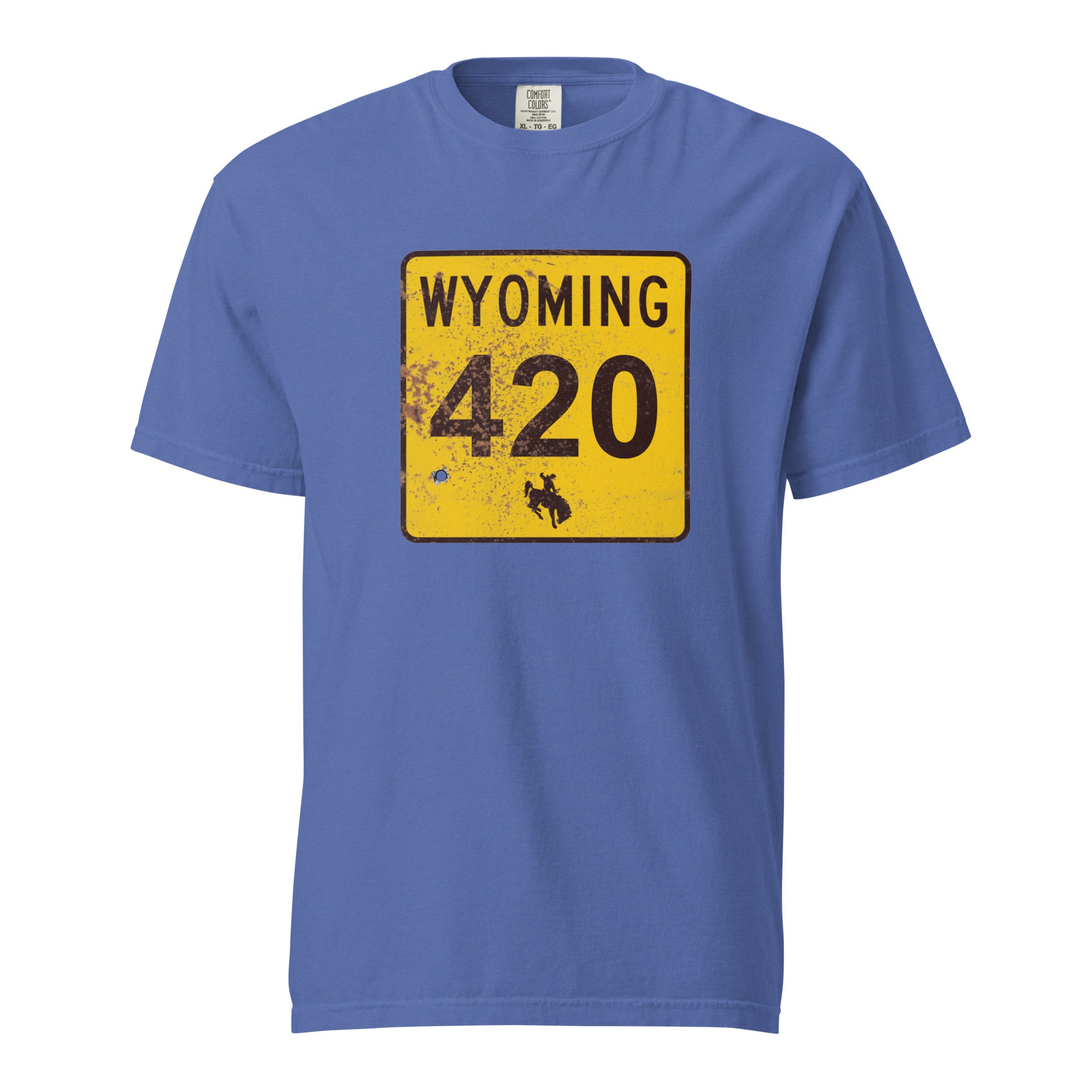Wyoming 420 Highway Sign Weed Shirt | Cowboy State Cannabis Graphic Tee | Magic Leaf Tees