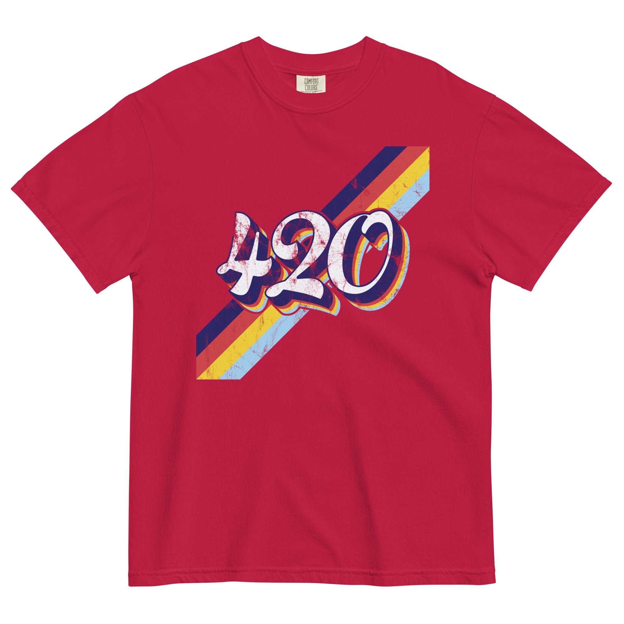 Retro 420 T-Shirt with Colorful Bars – Vintage Weed Style | Magic Leaf Tees