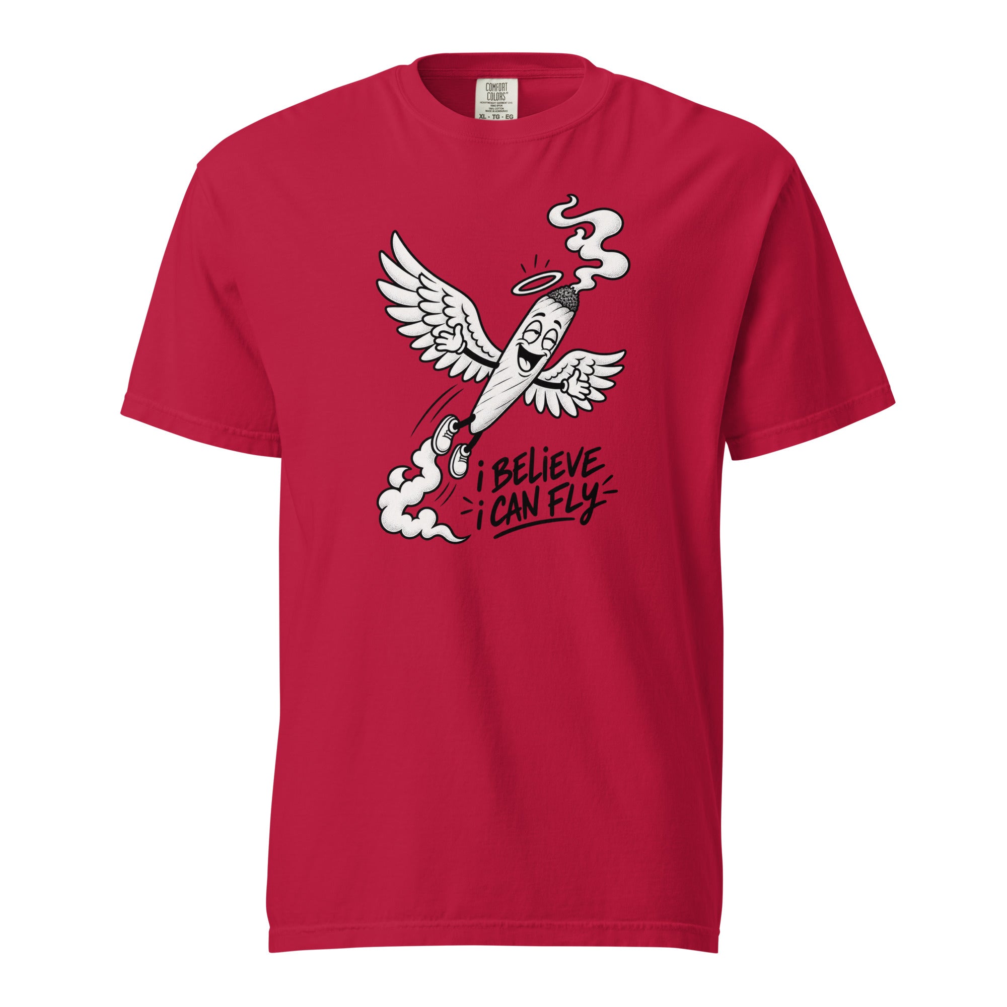 I Believe I Can Fly T-Shirt, Funny Flying Joint Tee, Cannabis Angel Wings 420 Graphic Shirt