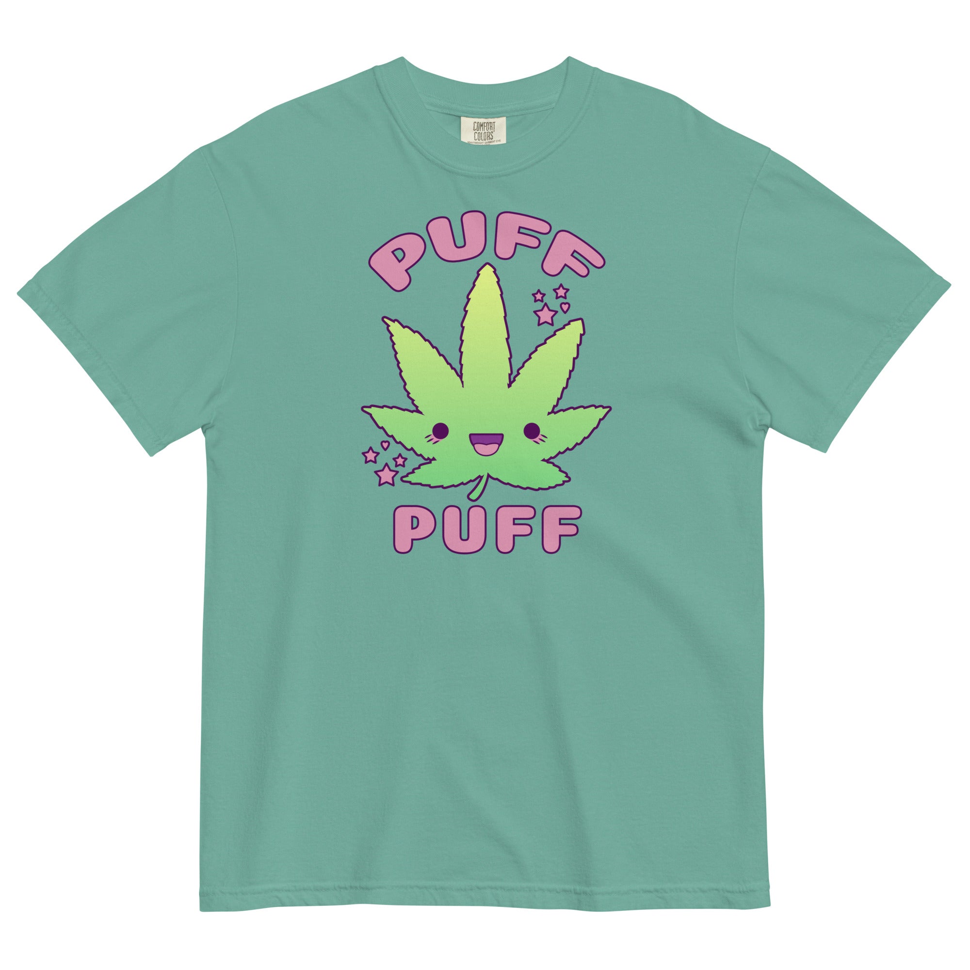 Cute Puff Puff Weed Leaf Garment-Dyed T-Shirt - Magic Leaf Tees