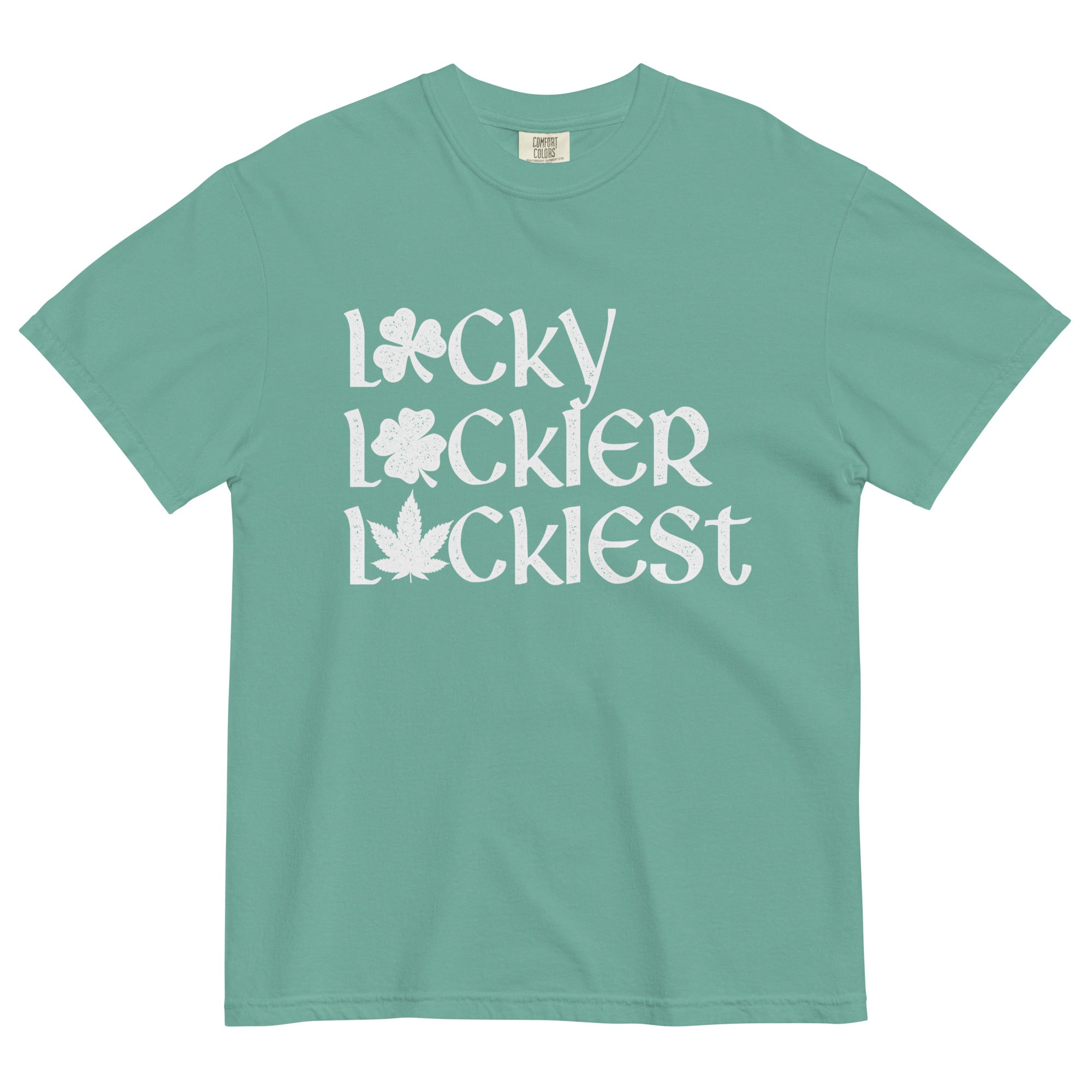 Lucky, Luckier, Luckiest Weed Tee | St. Patrick's Day Cannabis Shirt | Herbal Luck Celebration | Magic Leaf Tees