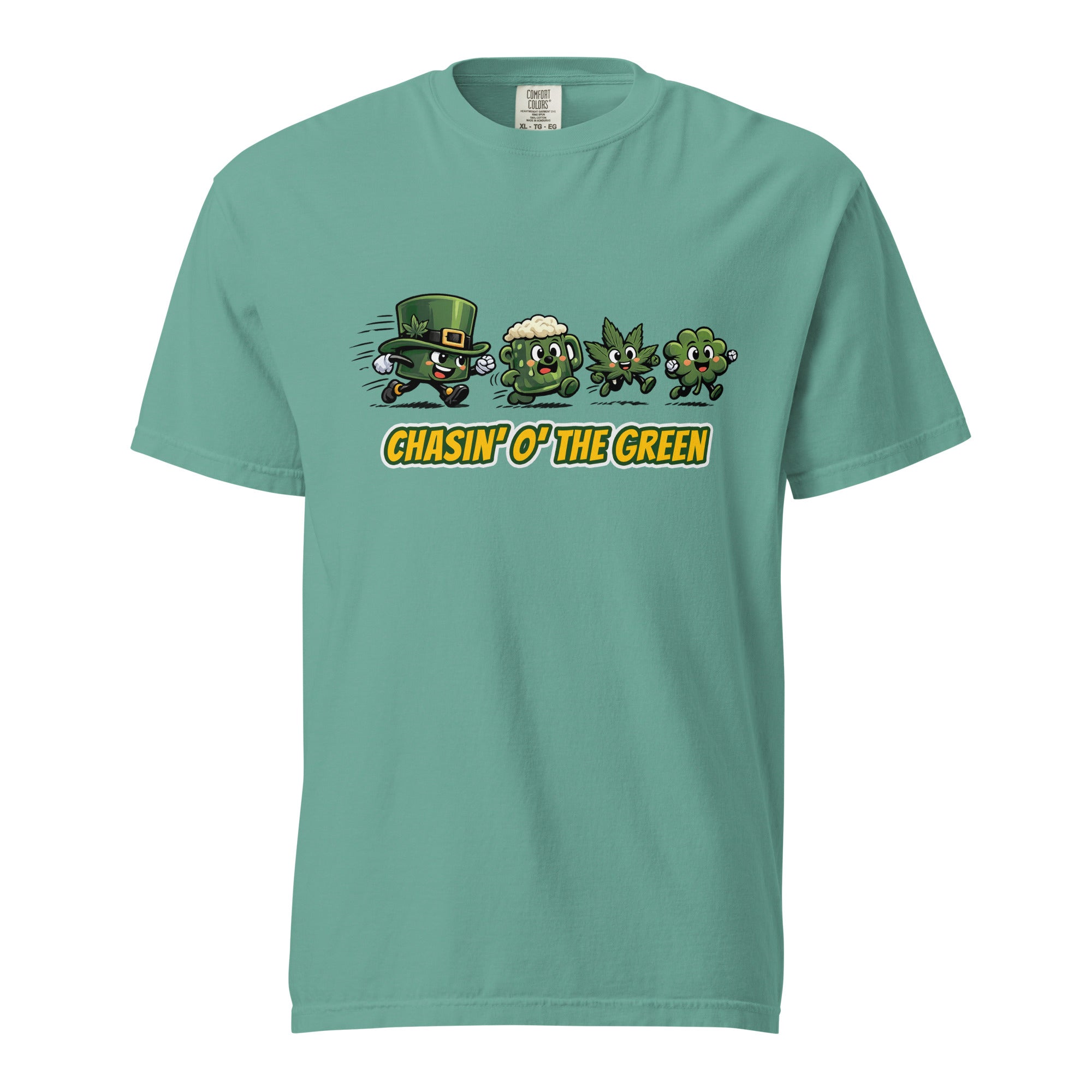 Chasin’ O’ The Green T-Shirt – Funny St. Patrick’s Day Cannabis Shirt, Cartoon Weed Graphic Tee