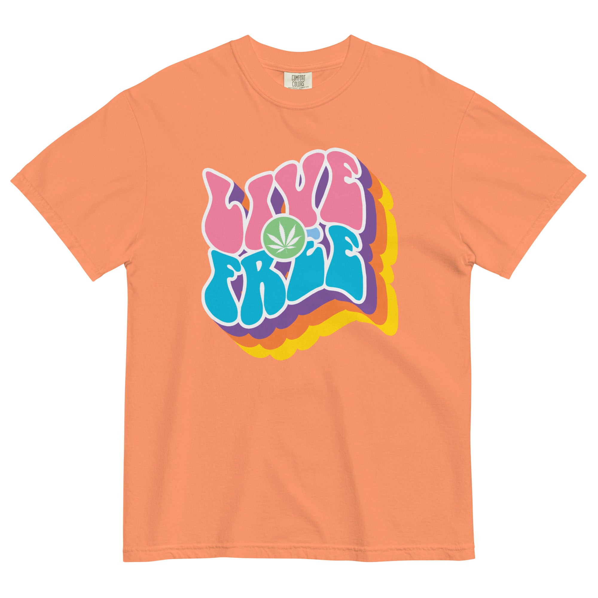 Live Free: 60's Inspired Cannabis Tee for Retro Freedom Vibes! - Magic Leaf Tees