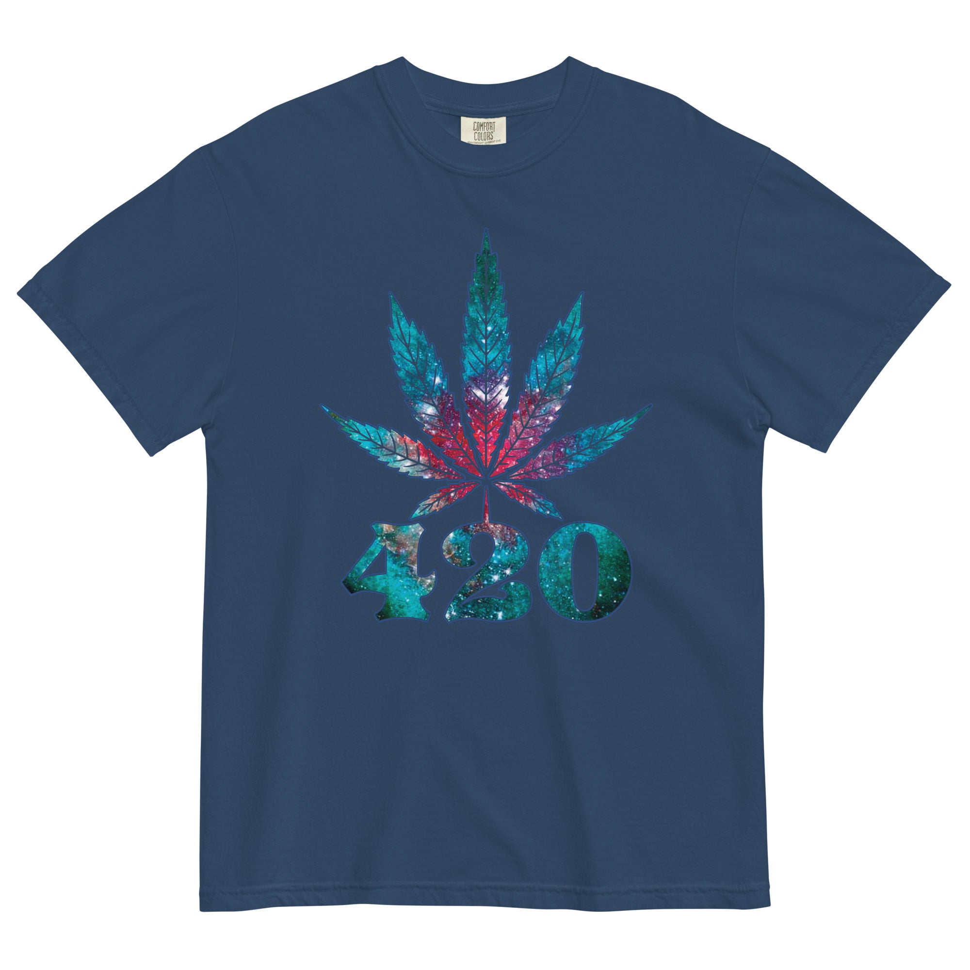 Nebula 420 Tee | Nerdy Trippy Cannabis Shirt | Galactic Weed Fashion | Magic Leaf Tees