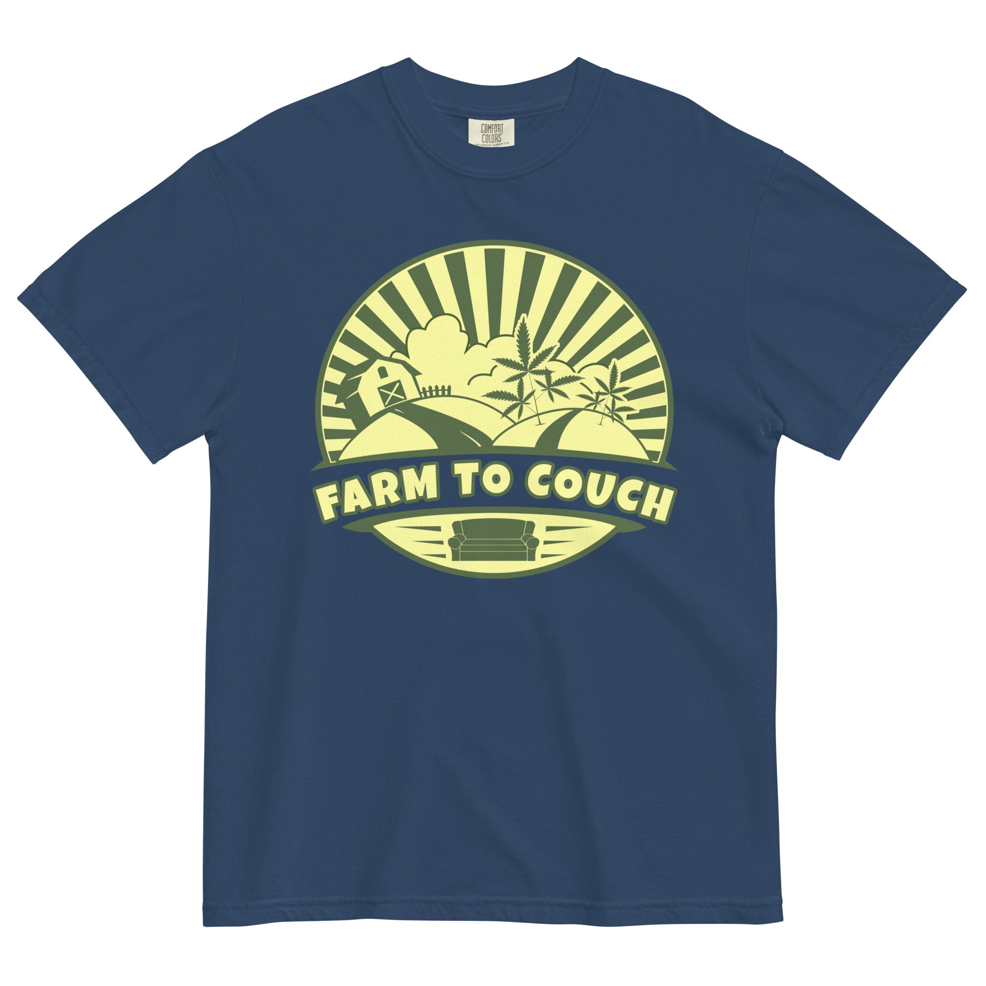 Farm To Couch: Cannabis Farmer's Exclusive Tee for Relaxed Harvest Vib