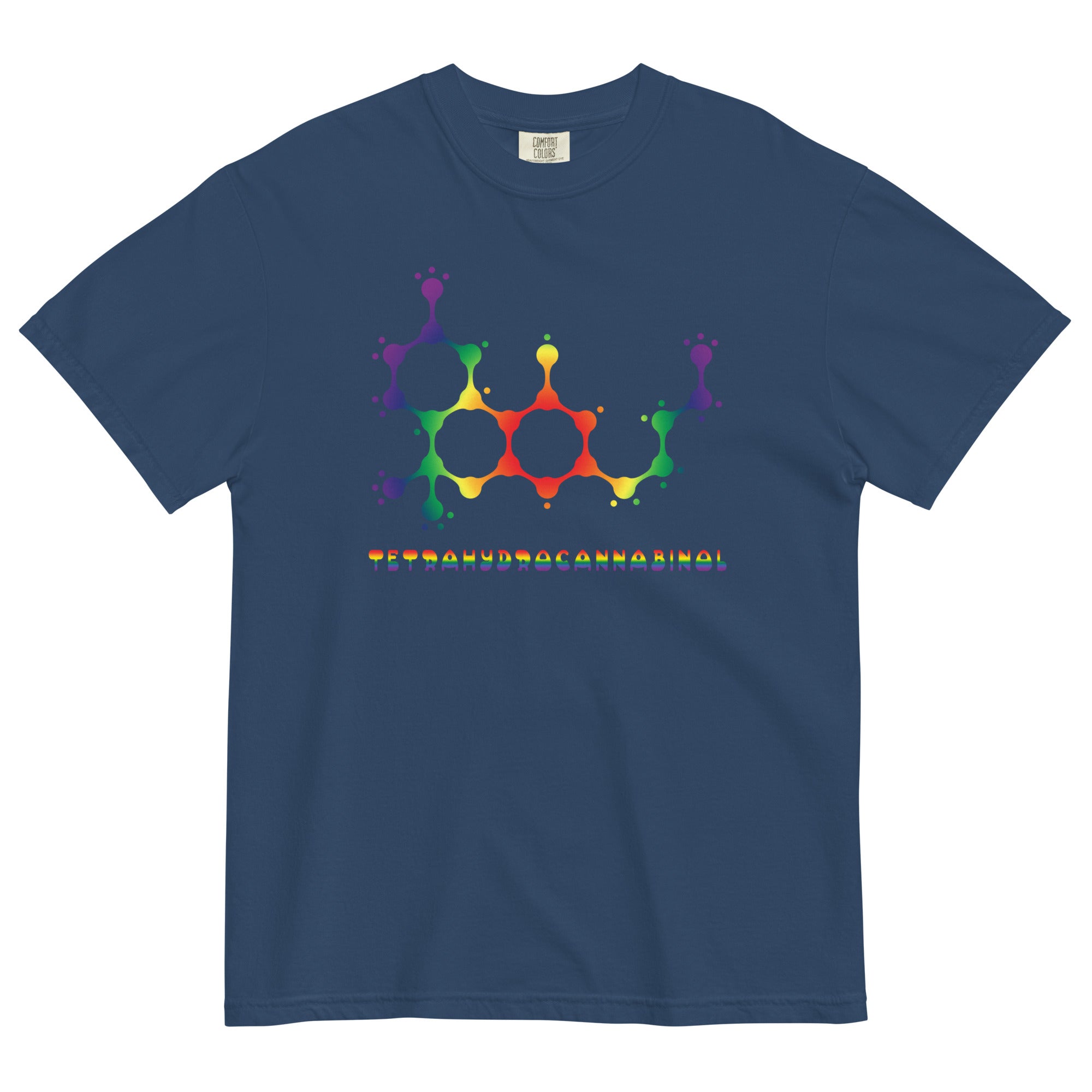 Colorful THC Molecule Rainbow Cannabis T-Shirt | Stylish Weed Apparel | Magic Leaf Tees