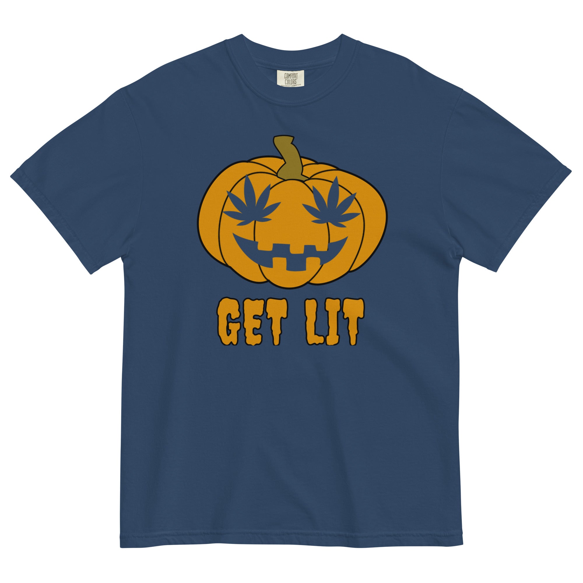 Get Lit Jack O' Lantern T-Shirt - Funny Halloween Weed Apparel | Magic Leaf Tees