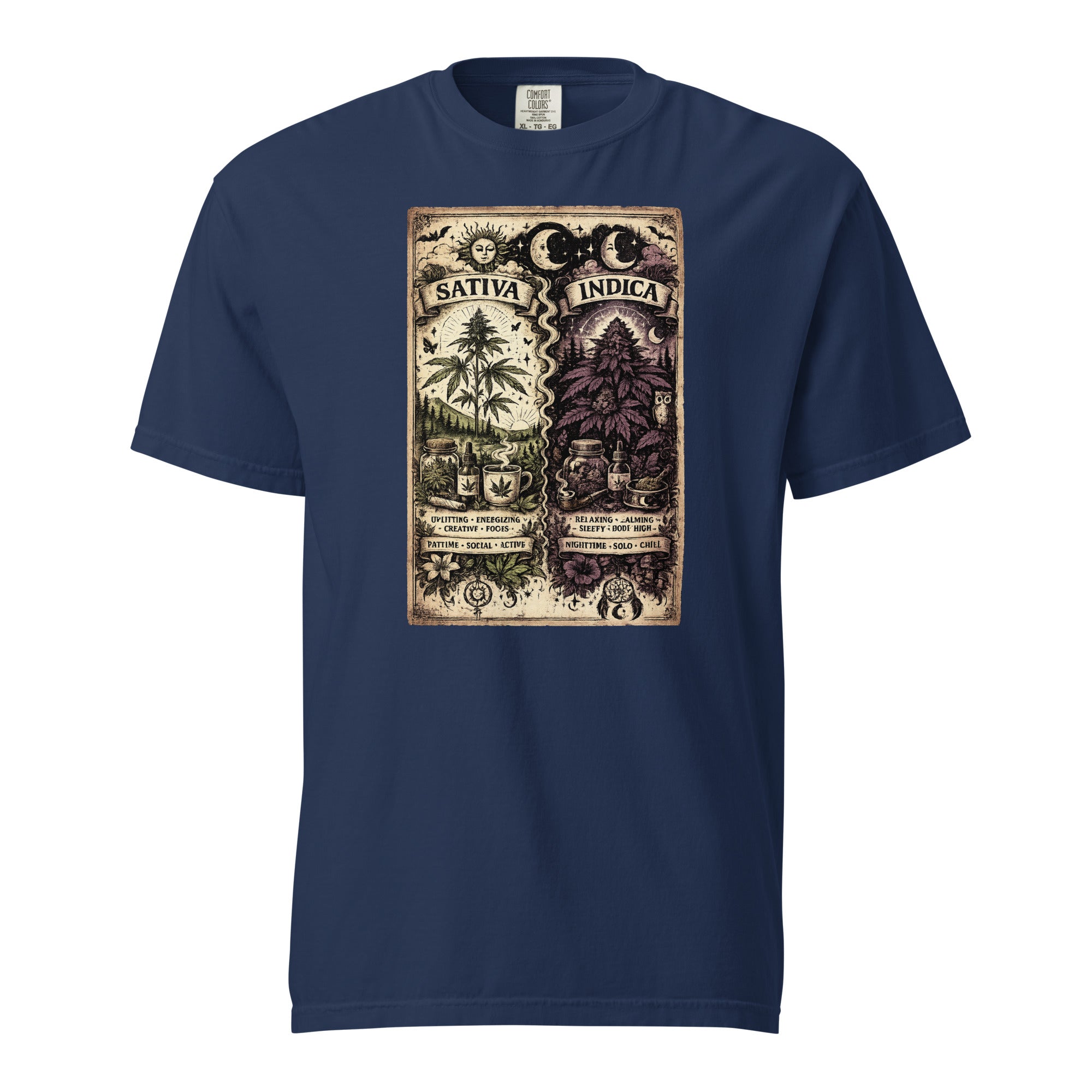 Sativa vs Indica Shirt Whimsigoth Cannabis Design