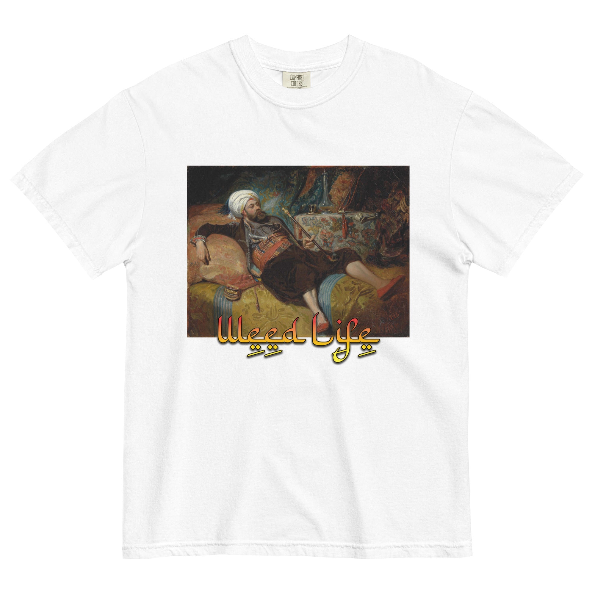 Weed Life: Henri Baron's 'Un Turc Fume Couche' Painting on Cannabis-Inspired Tee - Magic Leaf Tees