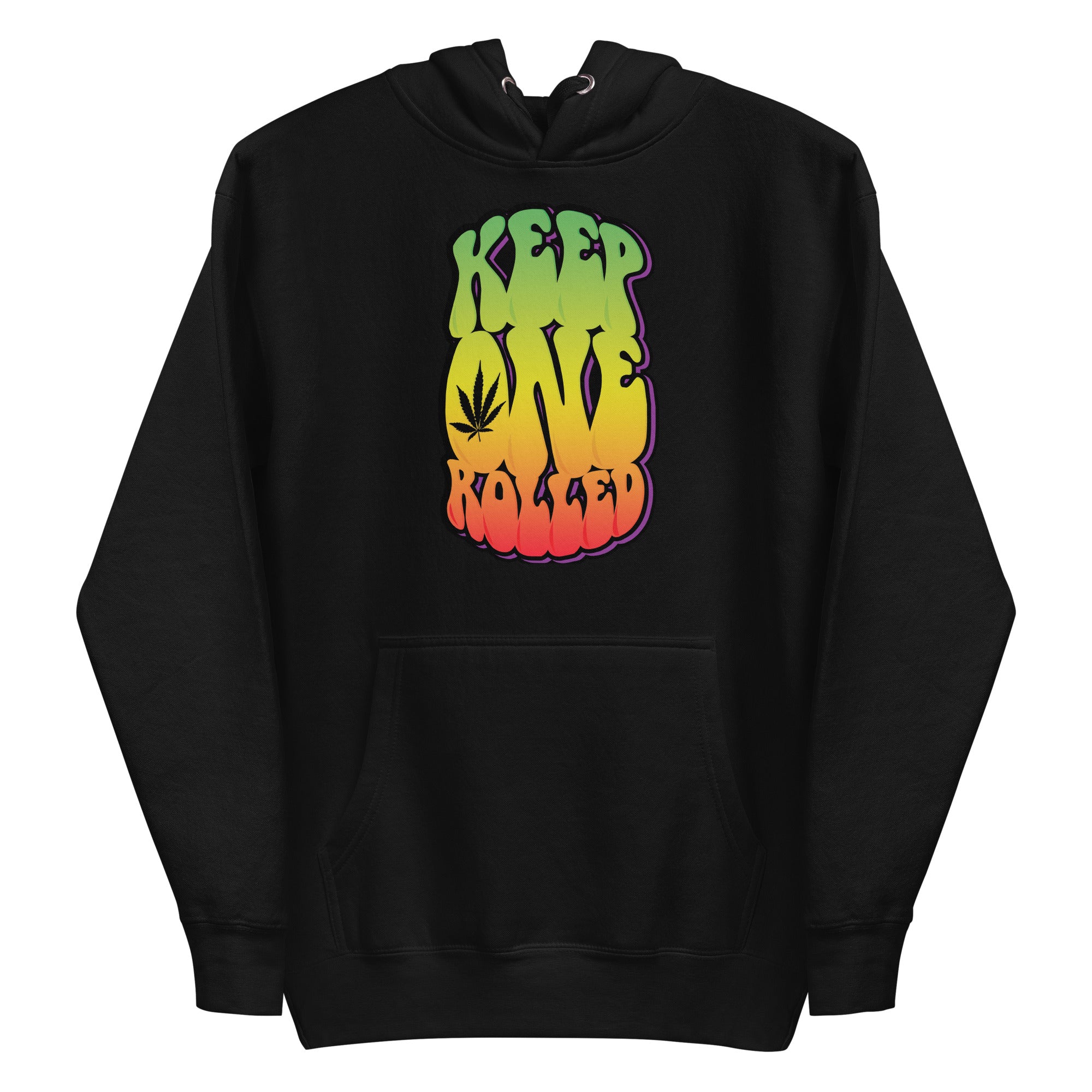 Retro 60's Keep One Rolled Hoodie | Cannabis-Inspired Hoodie | Weed Enthusiast Apparel | Magic Leaf Tees